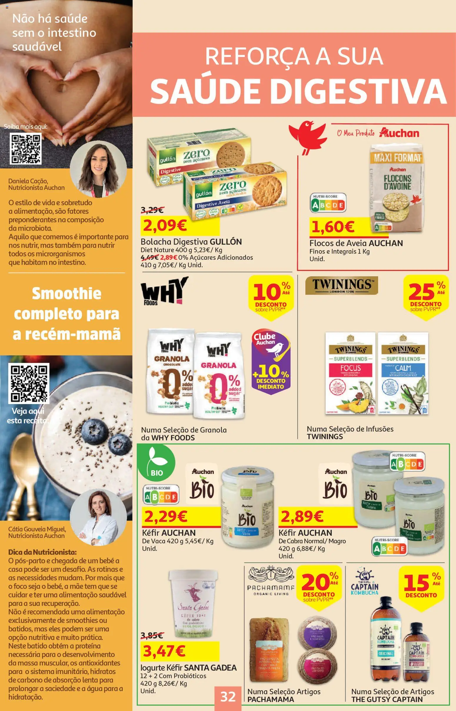 Auchan - Páscoa │ válido de 13.03.2026 | Página: 32 | Produtos: Aveia, Granola, Kombucha, Massa