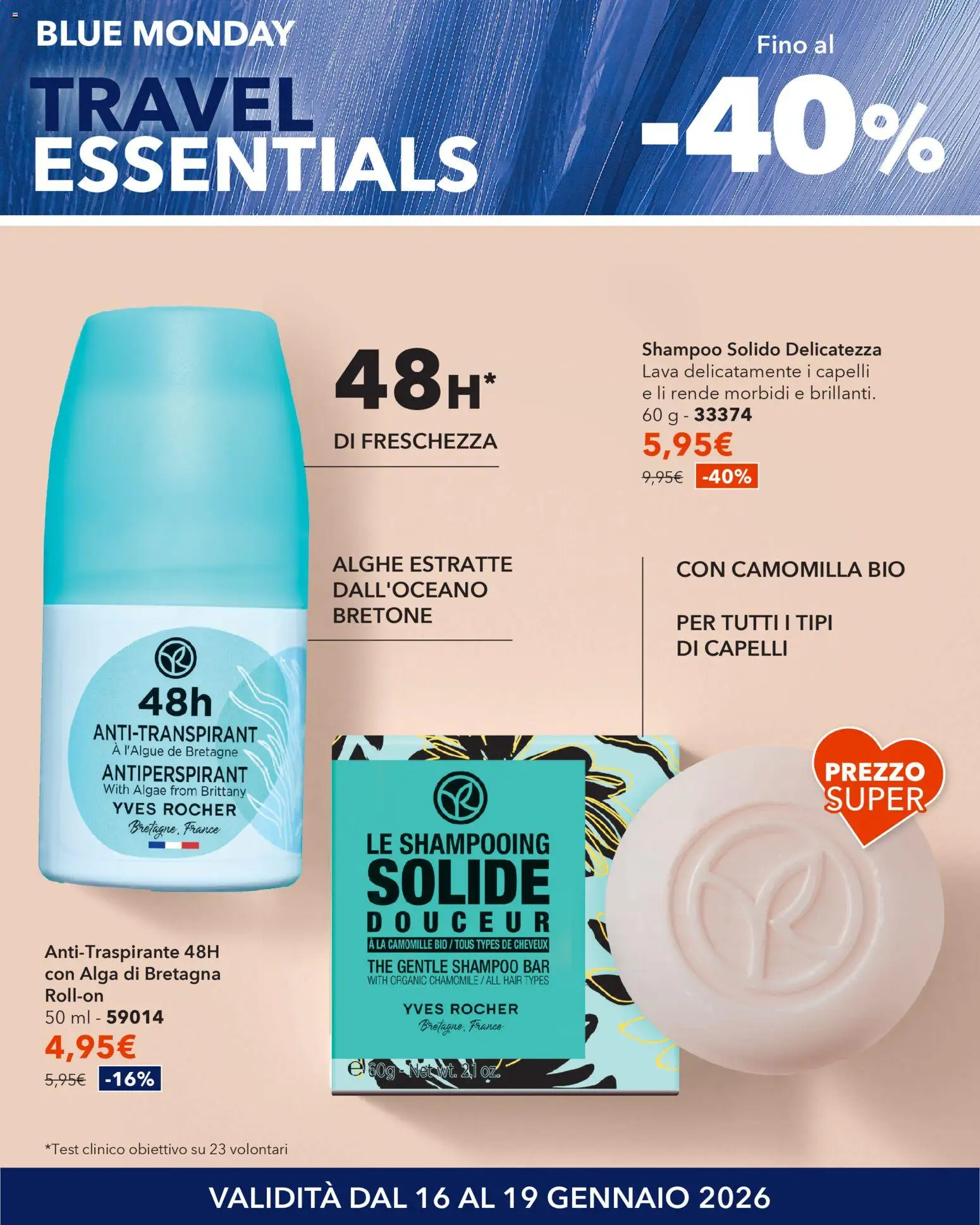 Volantino Yves Rocher del 16.01.2026 | Pagina: 13 | Prodotti: Shampoo, Antitraspirante, The