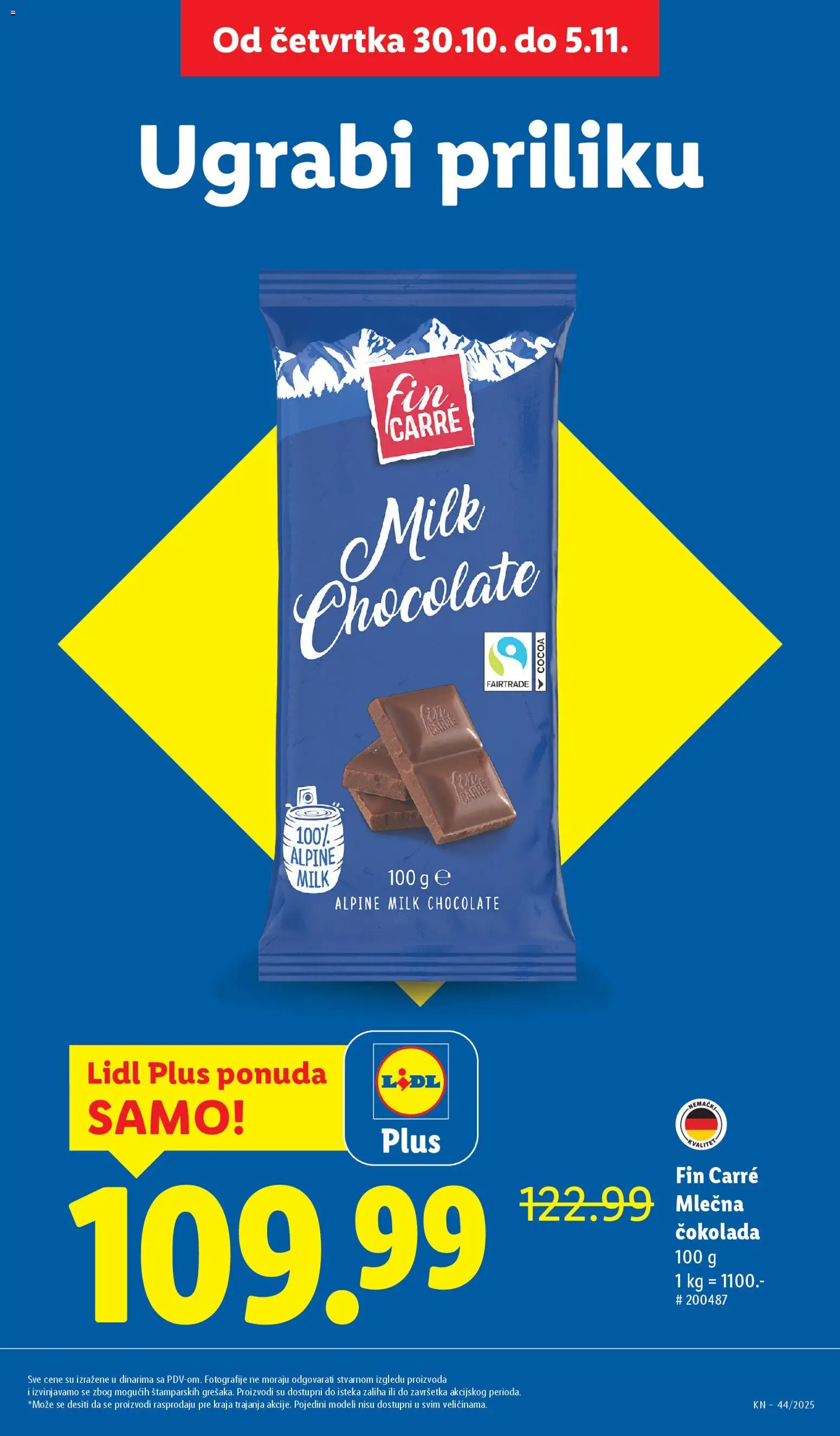 Lidl katalog - važi od 30.10.2025 | Strana: 3 | Proizvode: Čokolada, Mlečna čokolada