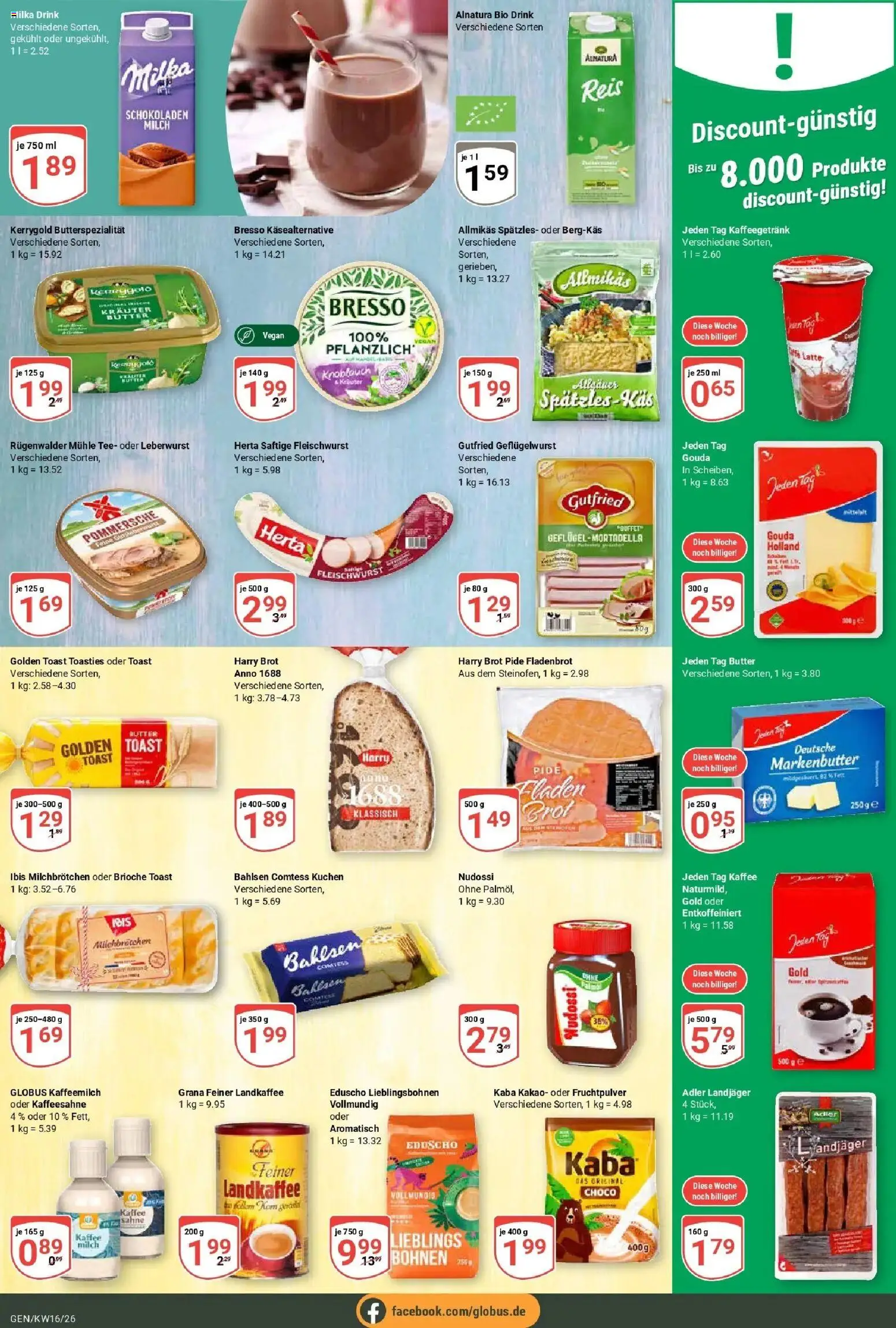 Globus Prospekt Gensingen	 – gültig ab 12.04.2026 | Seite: 12 | Produkte: Kaffee, Gouda, Reis, Sahne