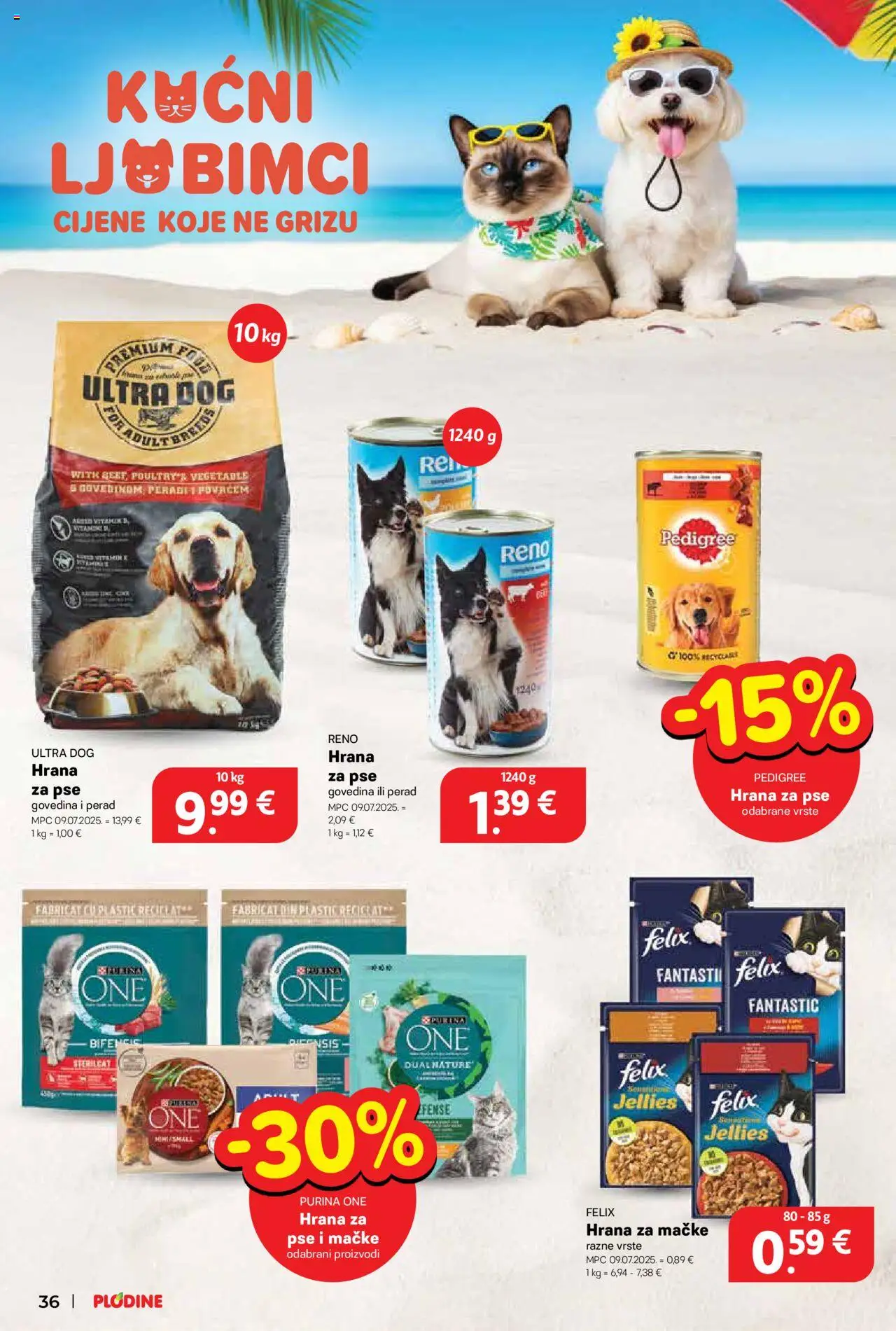 Plodine katalog | vrijedi od 13.08.2025 | Stranica: 36 | Proizvodi: Hrana za pse, Govedina, Hrana za mačke