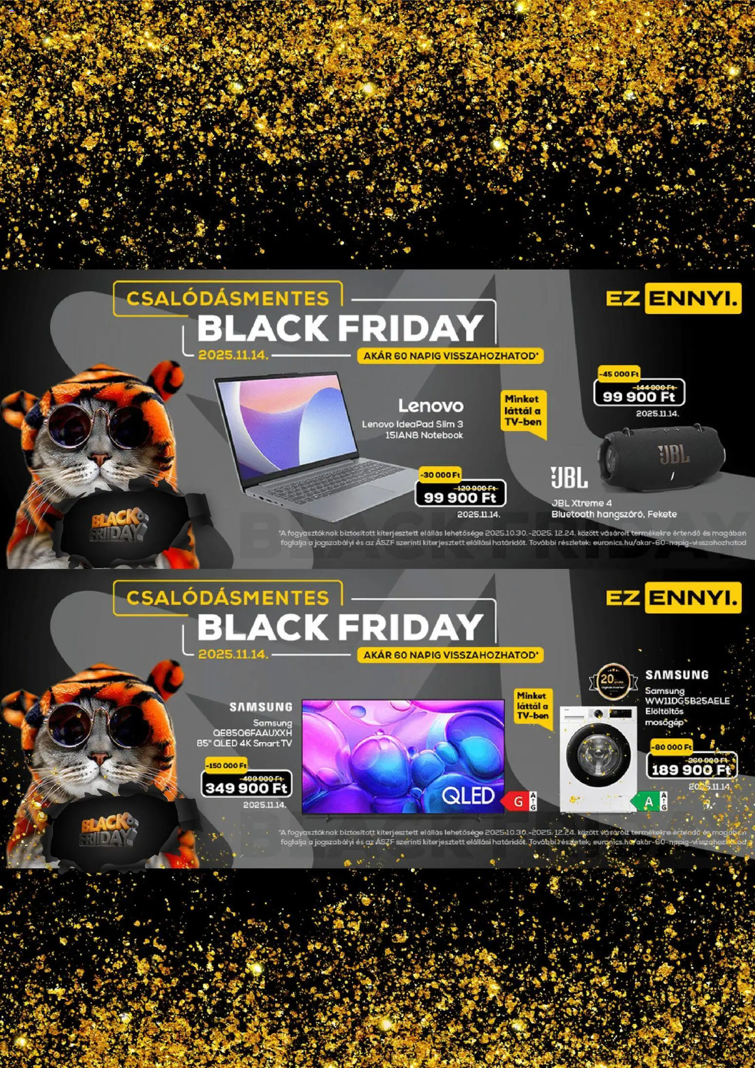 Euronics akciós ujság - amely érvényes a következő dátumtól: 14.11.2025 | Oldal: 4 | Termékek: TV, Smart tv, Samsung