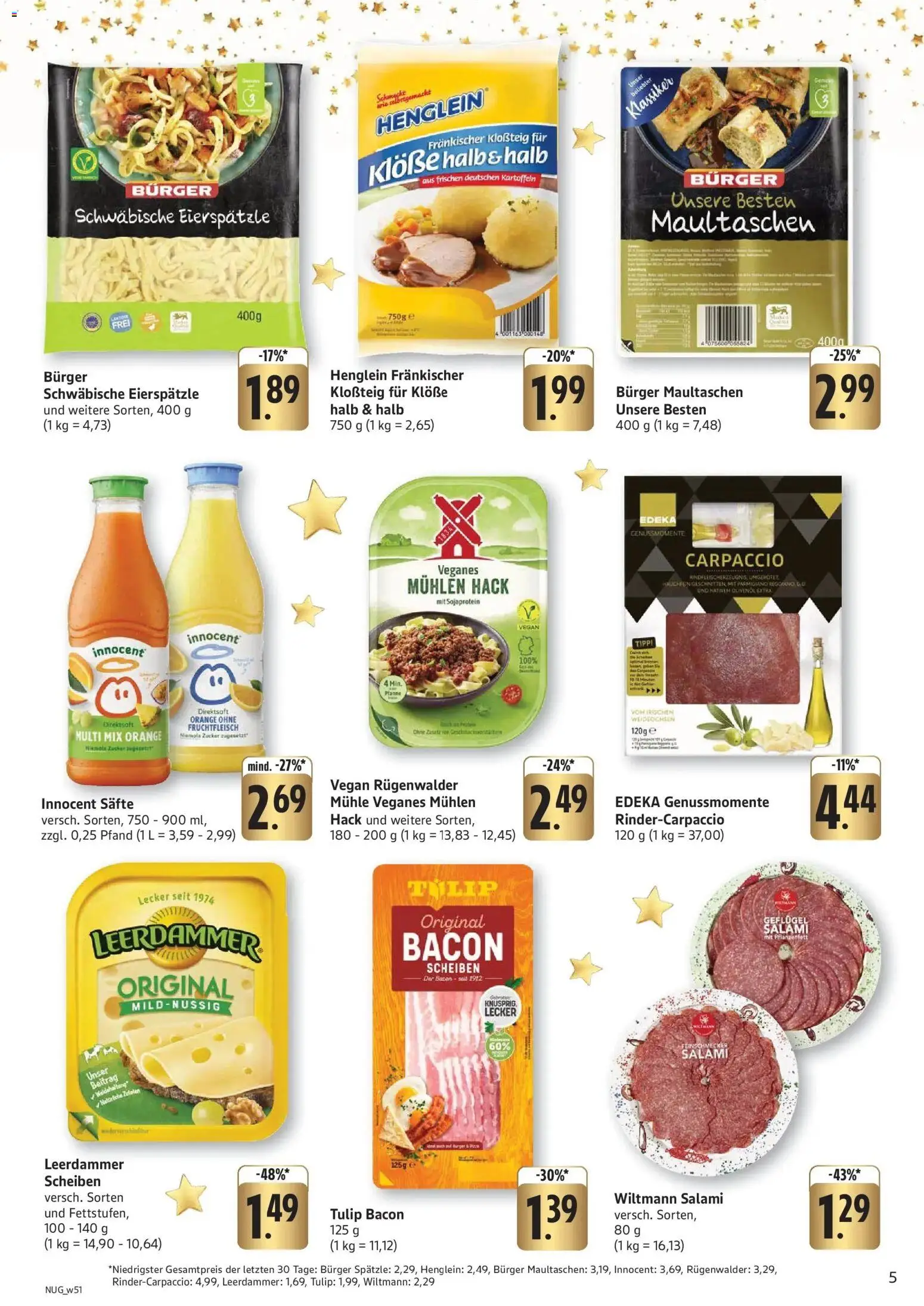 Edeka prospekt Offenburg-Zunsweier	 – gültig ab 15.12.2025 | Seite: 5 | Produkte: Mühle, Burger, Zucker, Salami