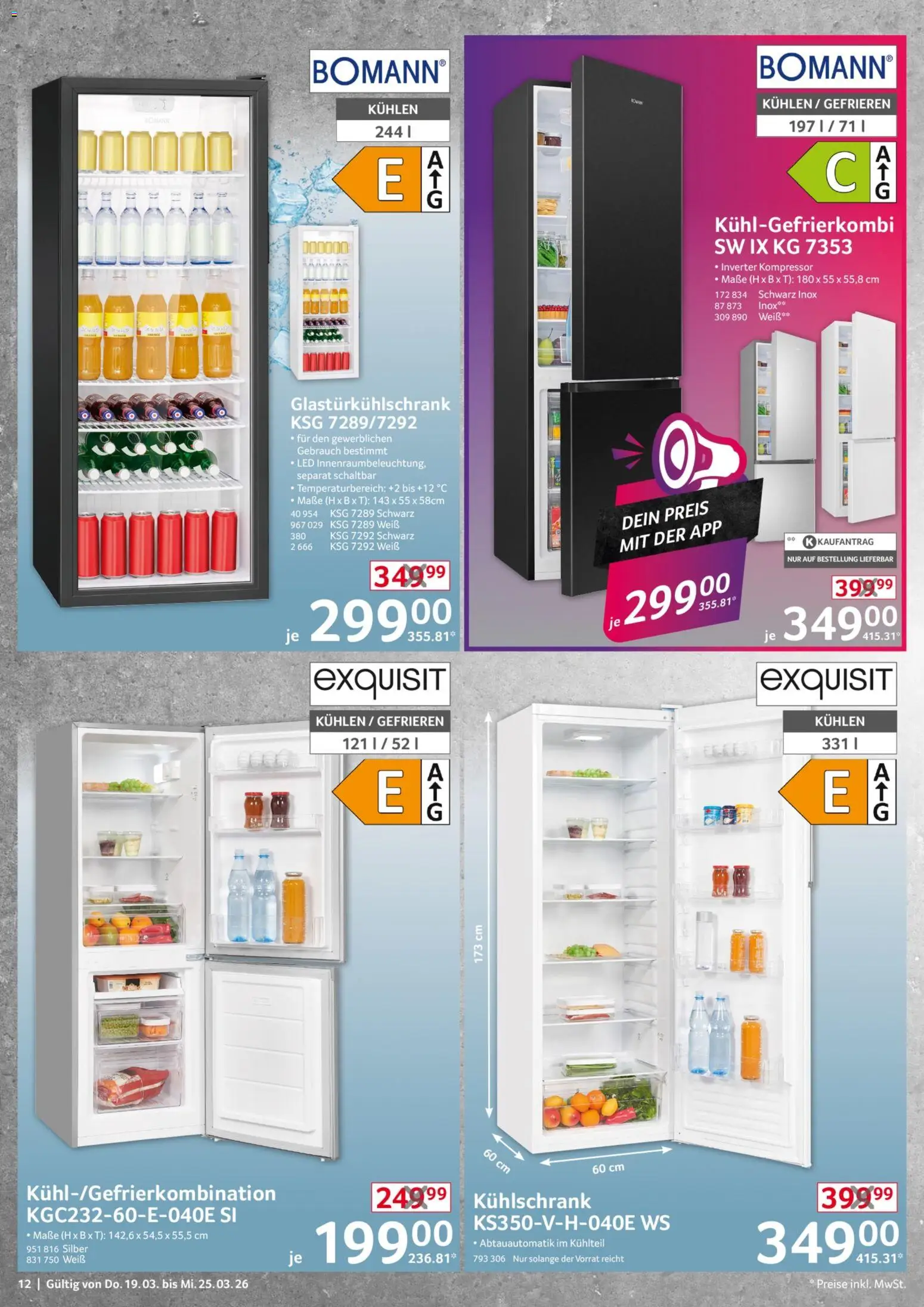 Selgros Non Food – gültig ab 19.03.2026 | Seite: 12 | Produkte: Kühlschrank