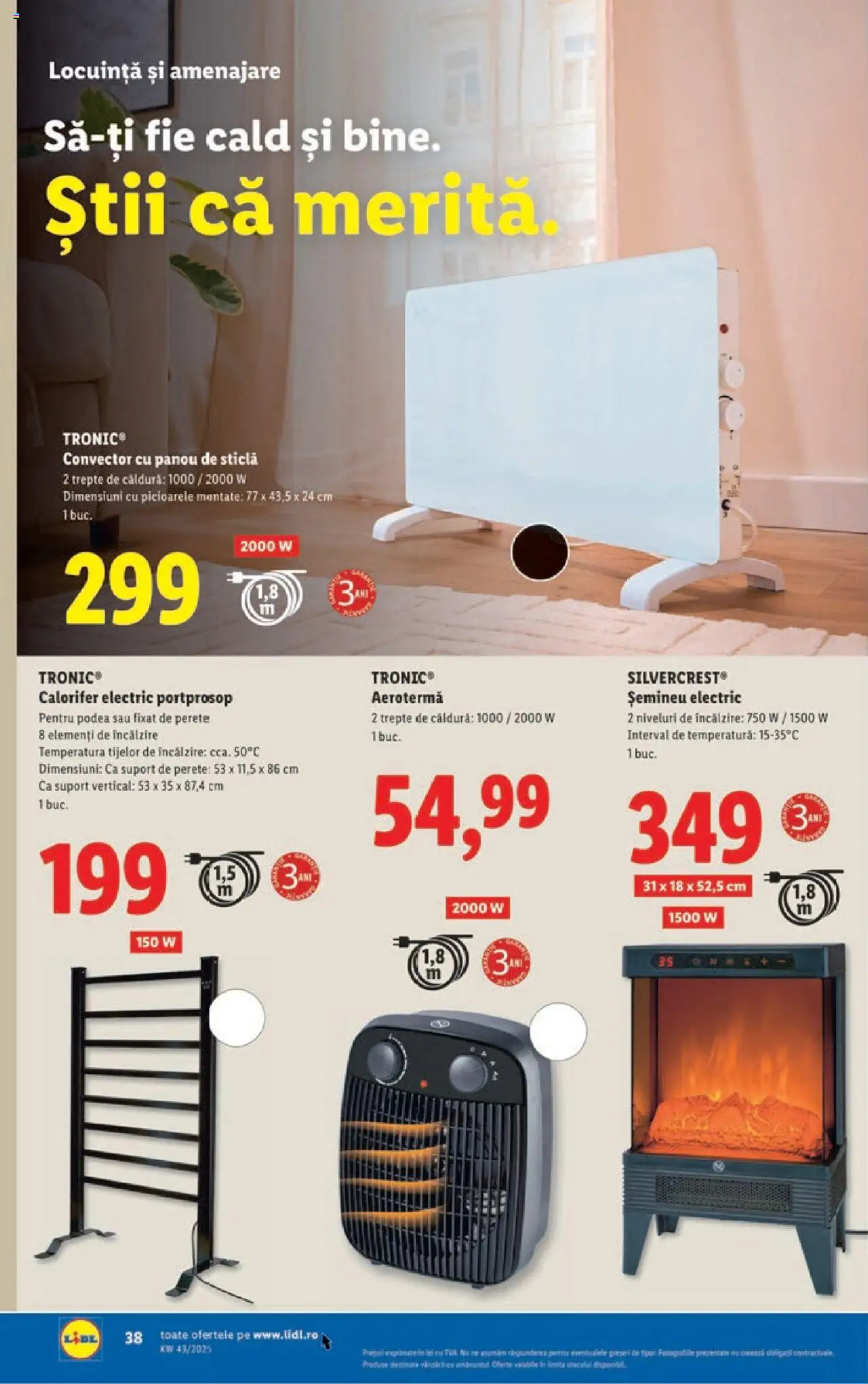 Noul catalog Lidl – valabil de la 20.10.2025 | Pagină: 38 | Produse: Șemineu, Calorifer