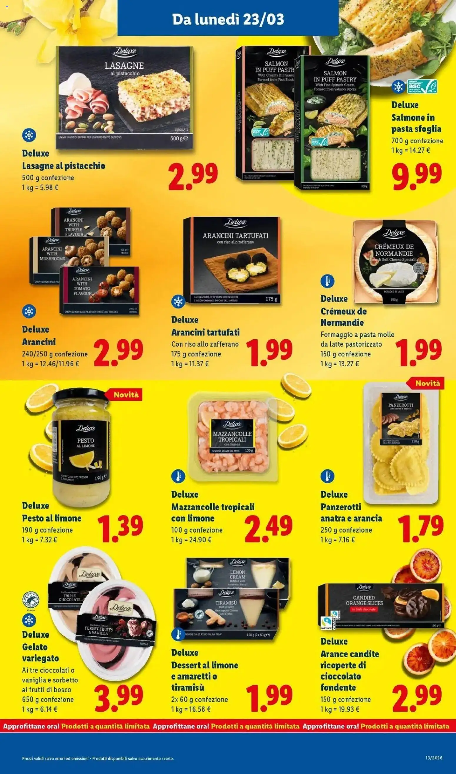 Volantino Lidl del 23.03.2026 | Pagina: 19 | Prodotti: Sorbetto, Formaggio, Pasta, Arancia