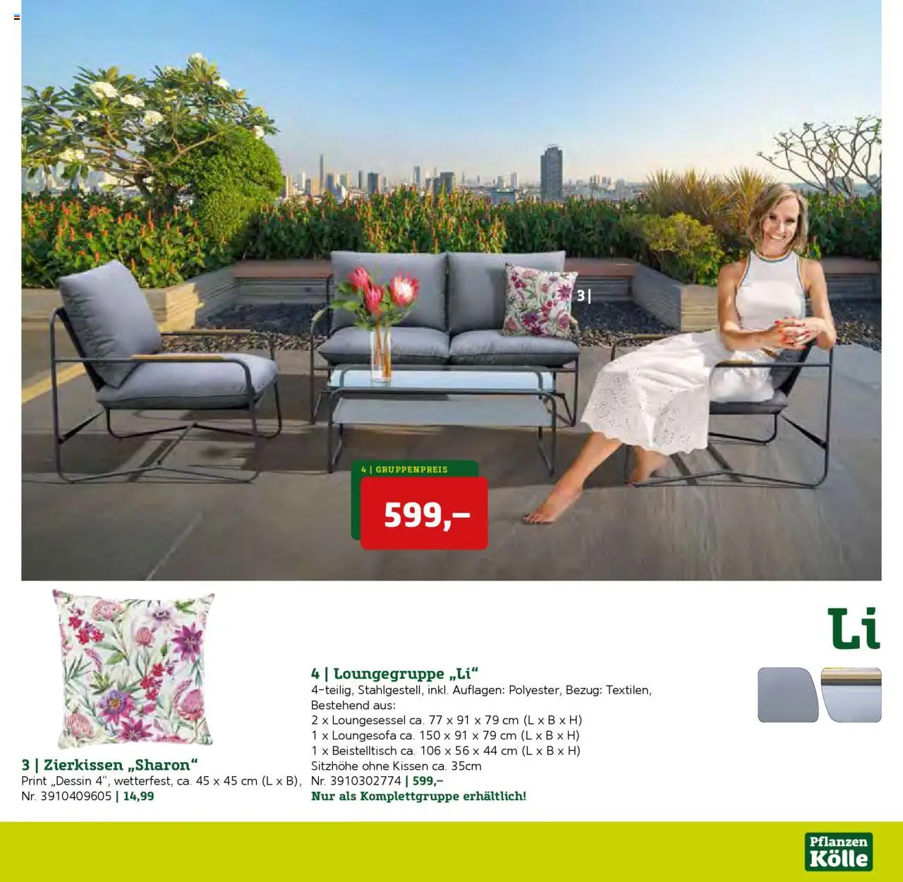 Pflanzen-Kölle Gartenmöbel Katalog 2025 – gültig ab 22.01.2025 | Seite: 41 | Produkte: Beistelltisch, Kissen