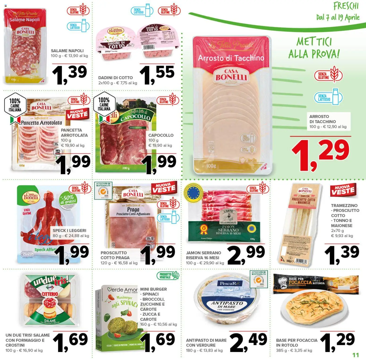 Volantino Todis del 07.04.2026 | Pagina: 11 | Prodotti: Pancetta, Formaggio, Crostini, Zucchine