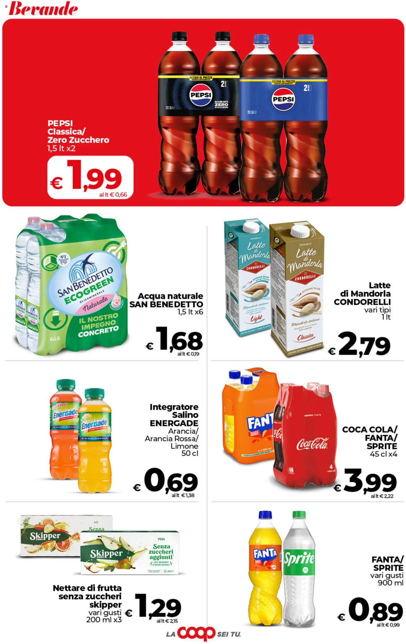Volantino COOP del 28.04.2026 | Pagina: 36 | Prodotti: Zucchero, Latte, Fanta, Coca Cola