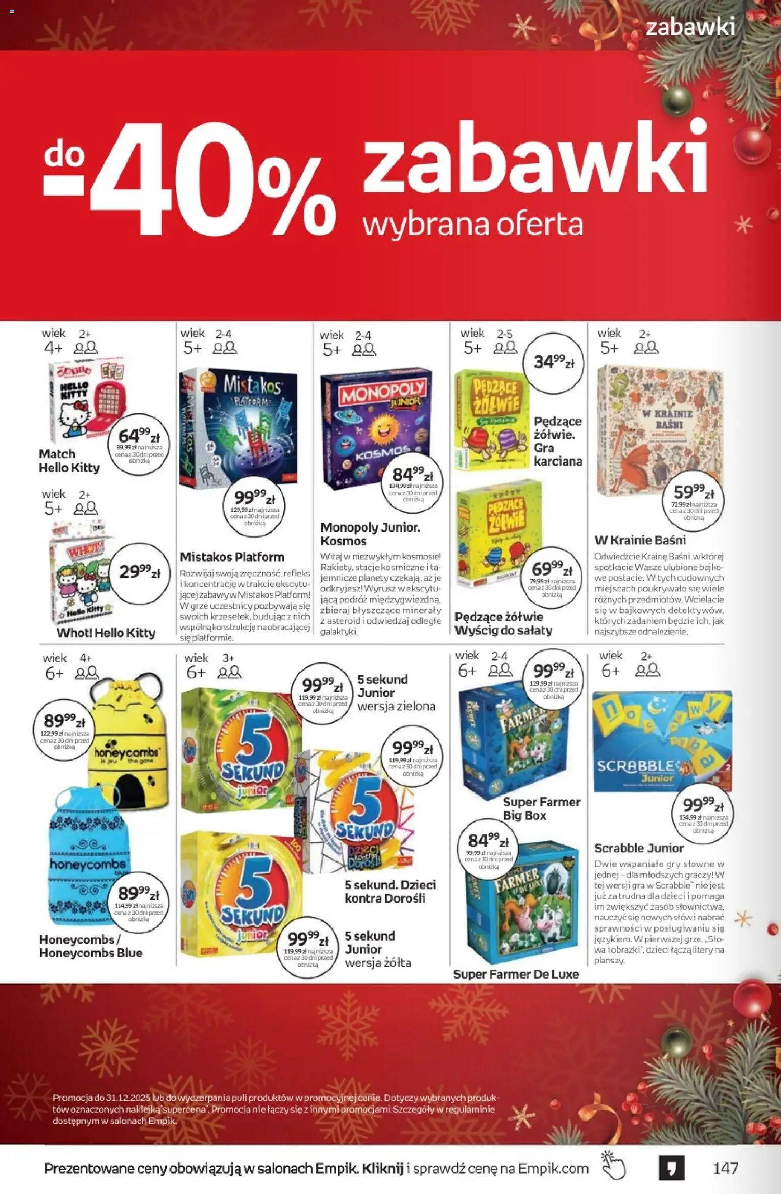Empik promocje - Tom kultury Zabawki od 26.11.2025 | Strona: 24 | Produkty: Gra, Gry