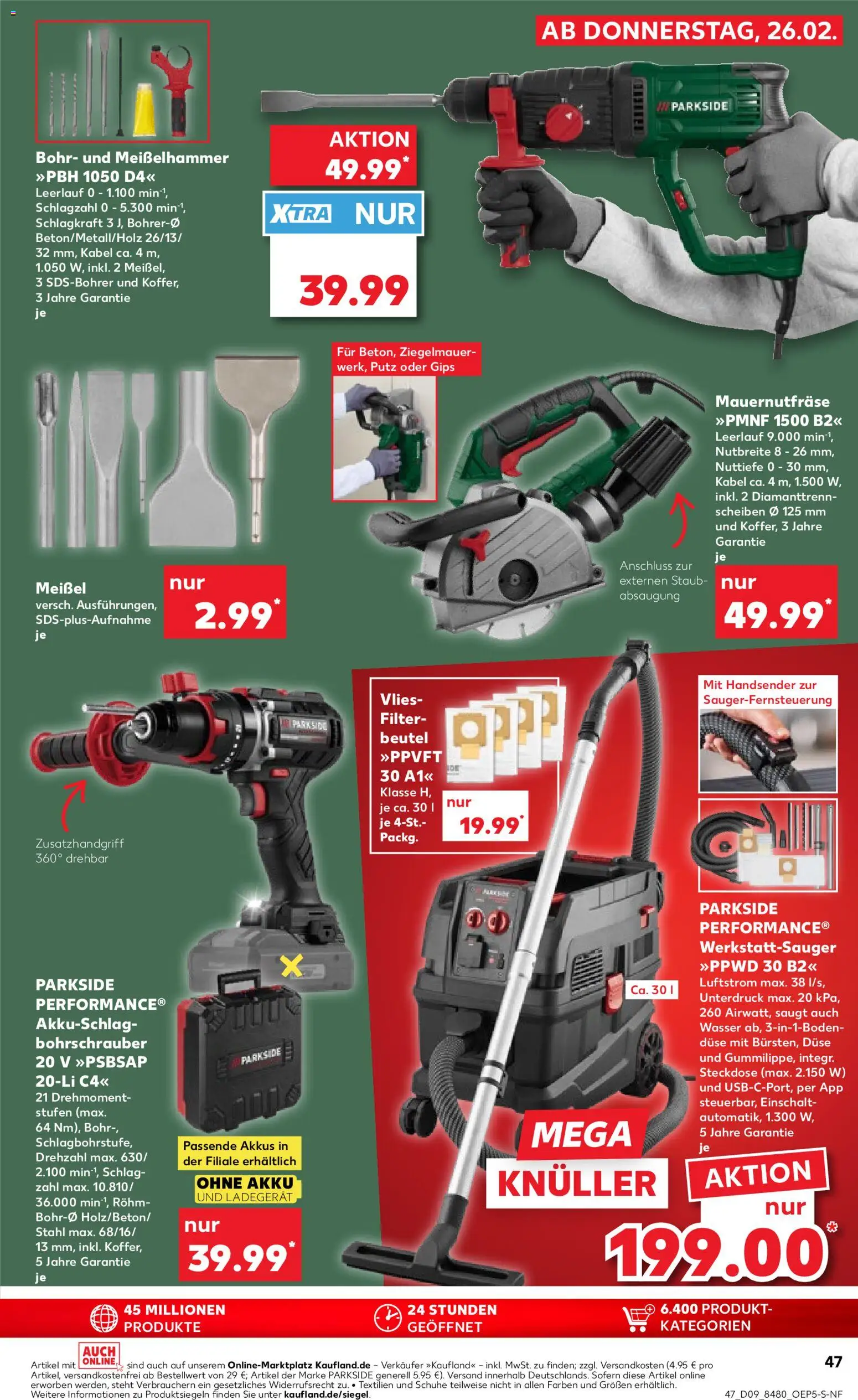 Kaufland Německo leták od 26.02.2026 | Strana: 47 | Produkty: Parkside, Kabel