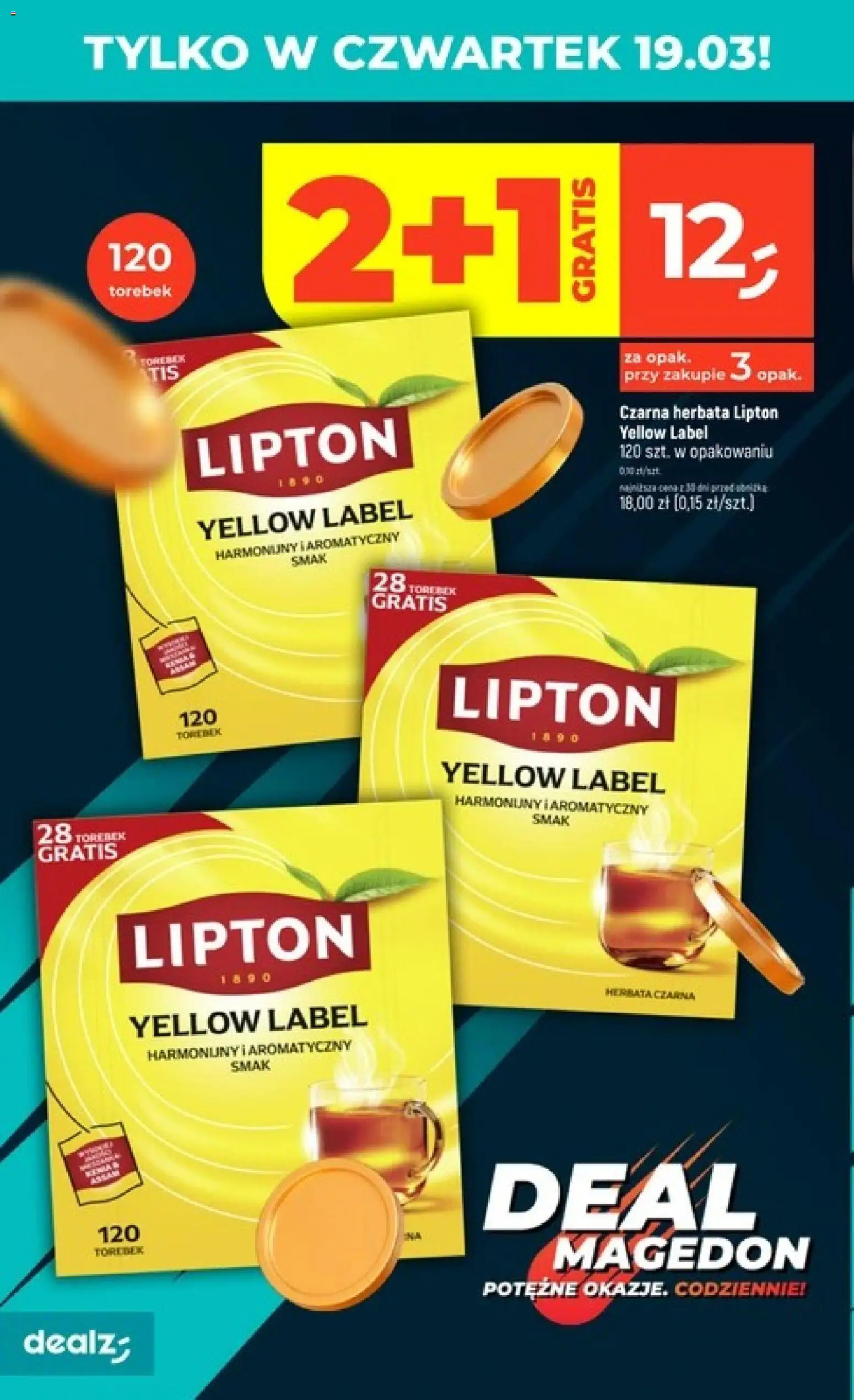Dealz gazetka - Potężne okazje od 19.03.2026 | Strona: 2 | Produkty: Herbata lipton, Herbata