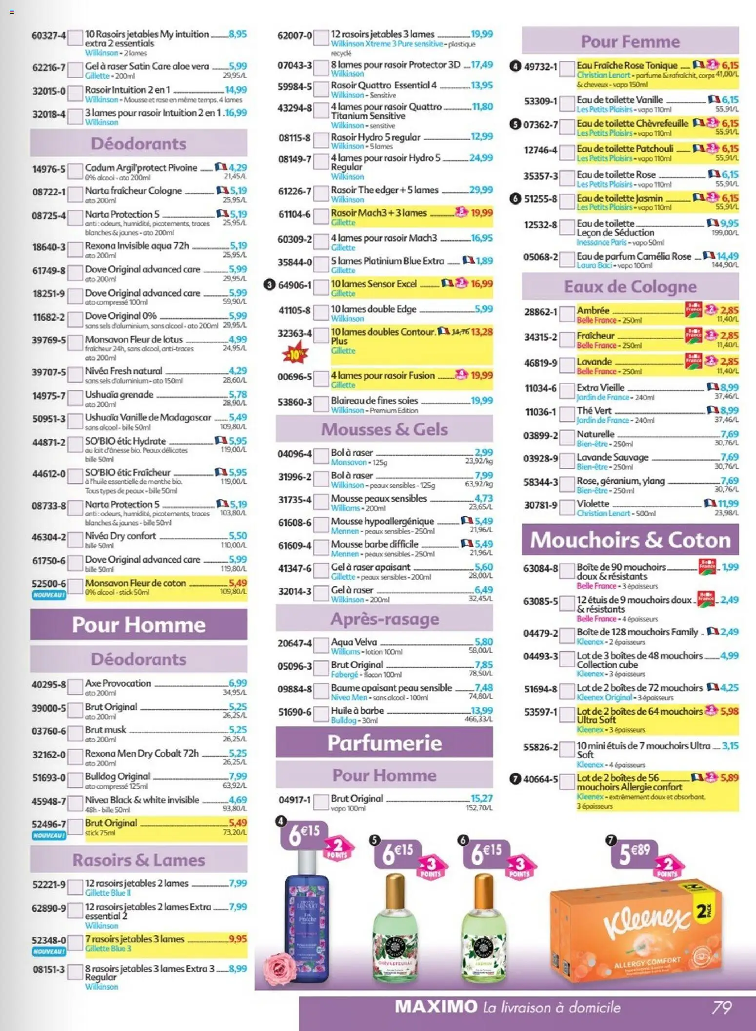 {H1} | Page: 79 | Produits: Menthe, Gel à raser, Coton, Tonique