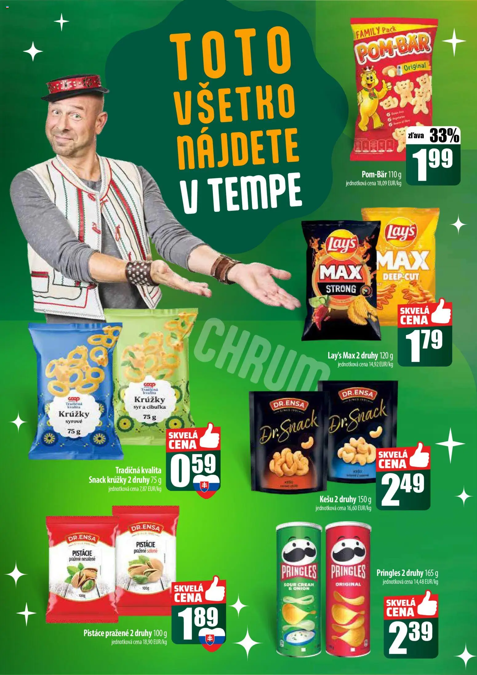Nové COOP Jednota akcie – leták je platný od 22.12.2025 | Strana: 38 | Produkty: Syr, Pringles, Pistácie