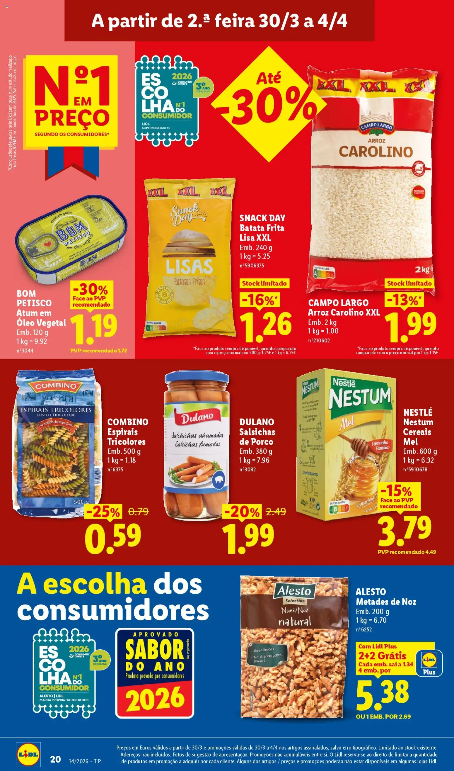 Lidl folheto │ válido de 30.03.2026 | Página: 20 | Produtos: Batata, Base, Óleo, Batatas fritas