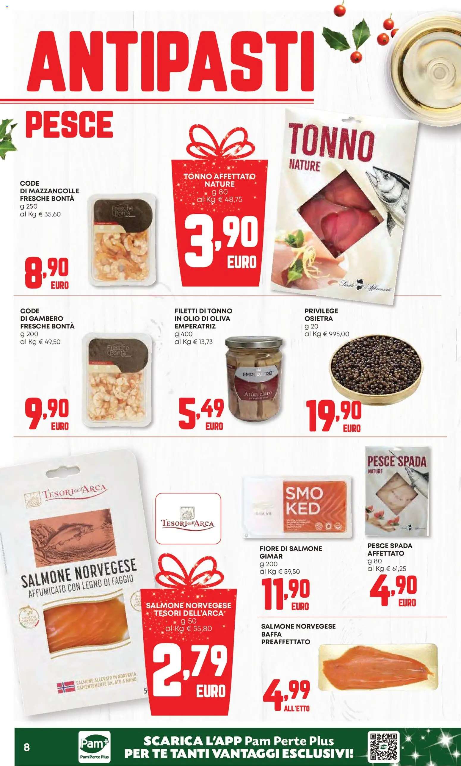 Volantino PAM del 20.11.2025 | Pagina: 8 | Prodotti: Salmone, Tè, Olio, Pesce spada