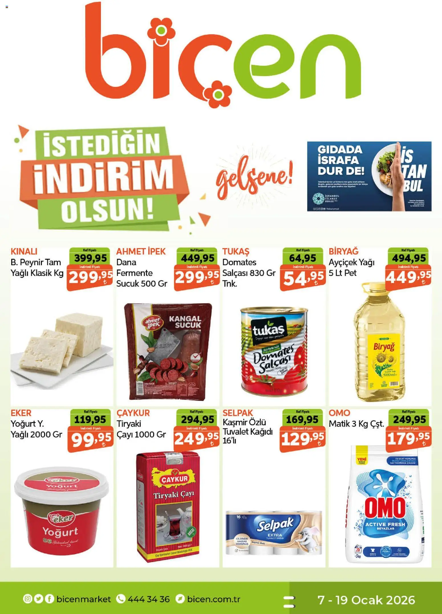 Biçen Market Katalog - 07.01.2026 tarihinden itibaren geçerlidir | Sayfa: 1 | Ürünler: Domates, Tuvalet kağıdı, Ocak, Sucuk