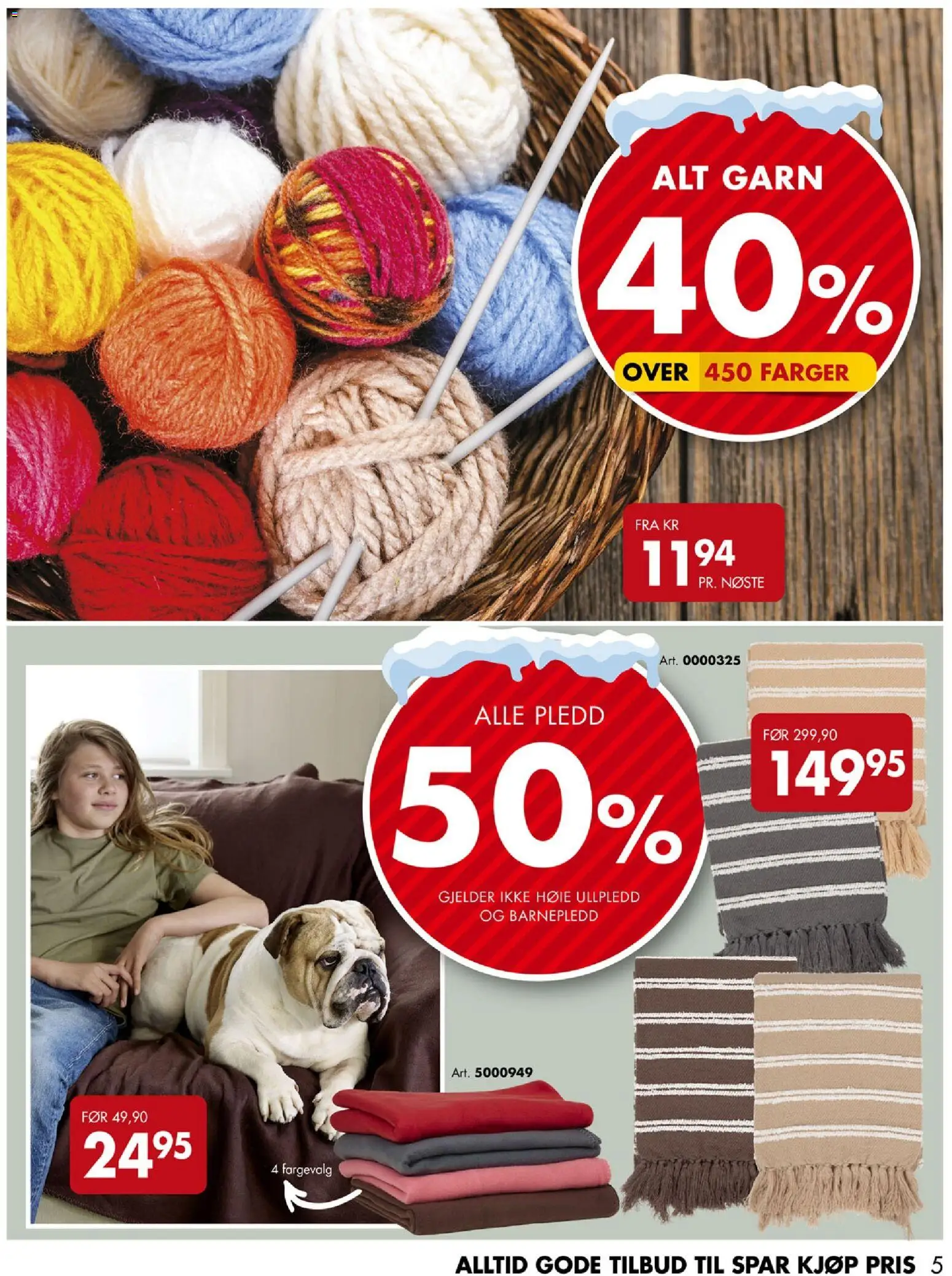 {H1} | Side: 5 | Produkter: Pledd