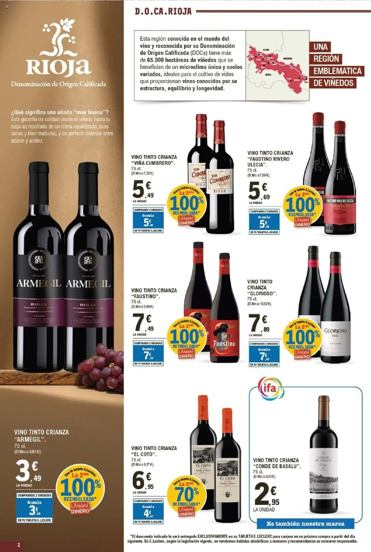 E.Leclerc folleto │ válido desde el 24.09.2025 | Página: 2 | Productos: Τζίντζερ, Vino
