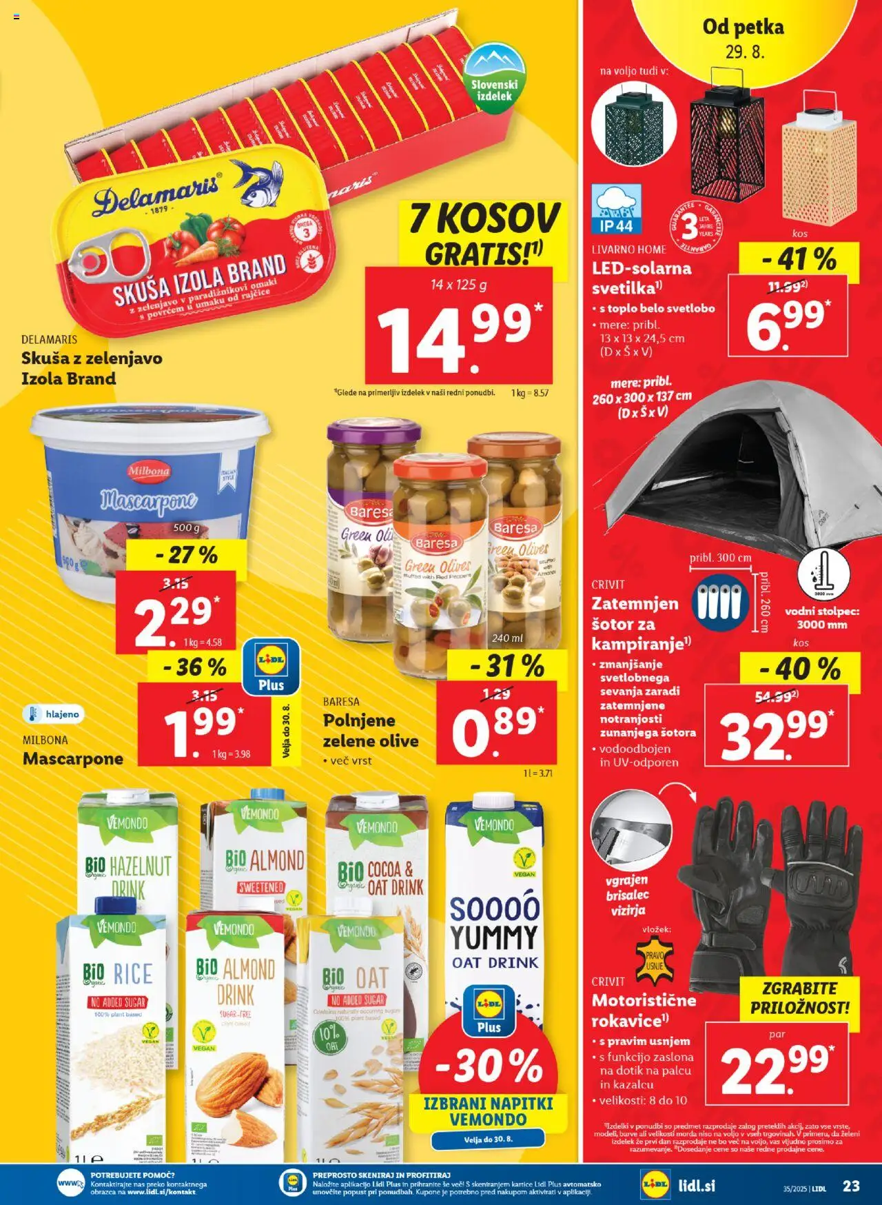 Lidl katalog │ velja od 28.08.2025 | Stran: 43 | Izdelki: Šotor, Napitki, Olive