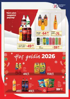 26.12.2025 tarihinden itibaren geçerli olan Kim Market kataloğu önizlemesi | Sayfa: 12 | Ürünler: Mandalina, Mango, Fanta, Ice tea