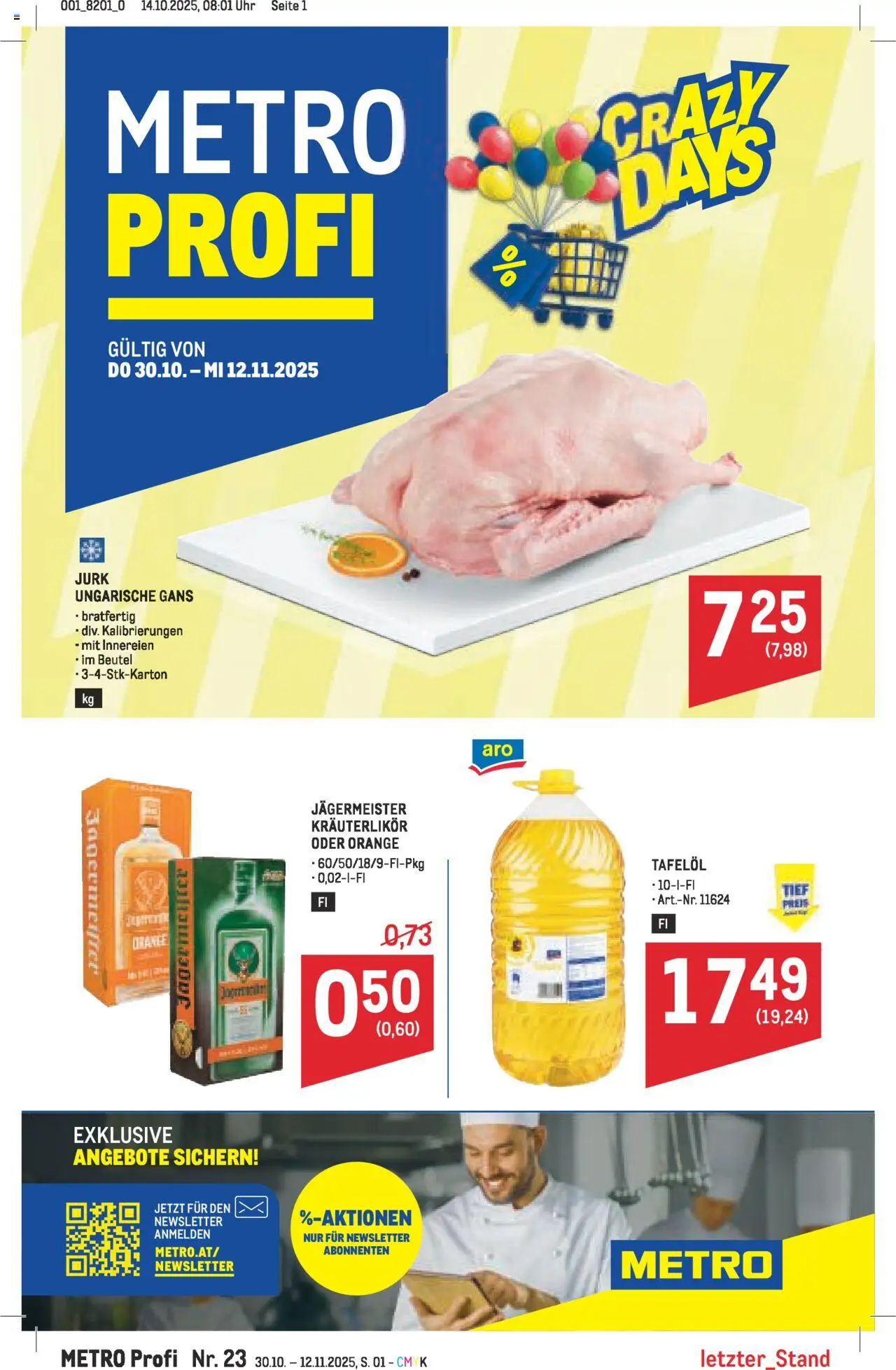 Metro angebote Profi gültig ab 30.10.2025 | Seite: 1 | Produkte: Uhr