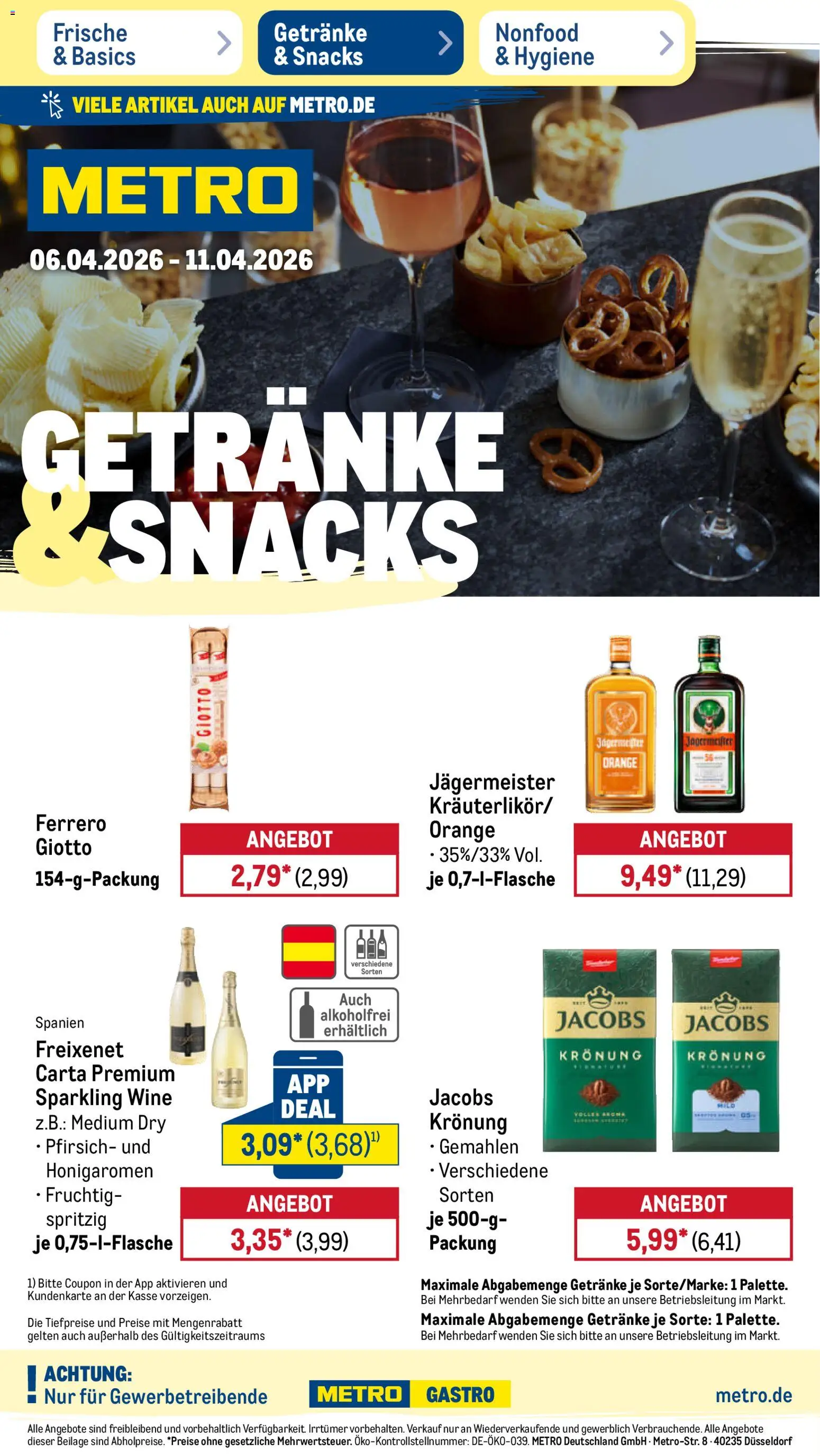Metro Prospekt 	 – gültig ab 06.04.2026 | Seite: 24 | Produkte: Freixenet, Jägermeister, Pfirsich
