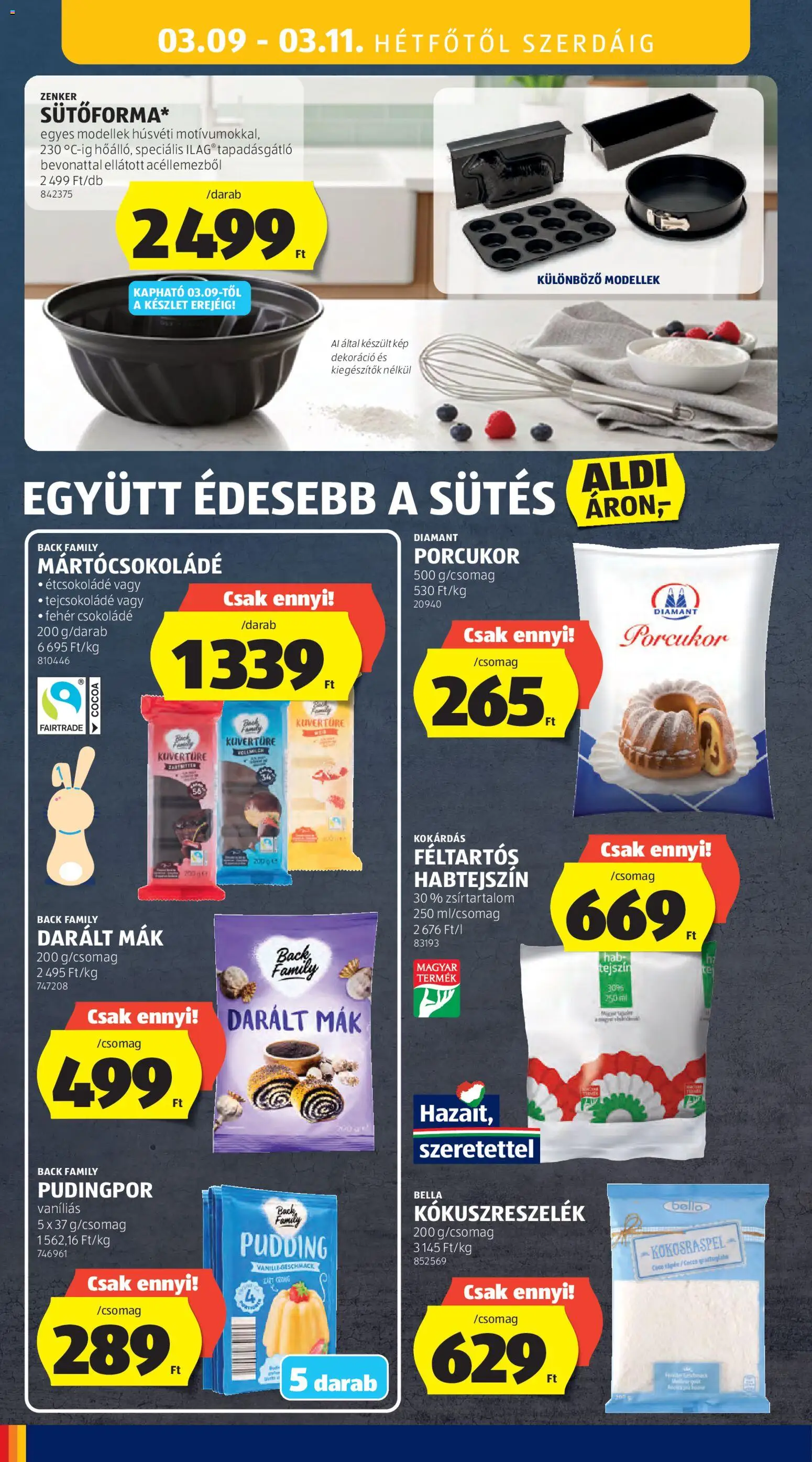 Aldi akciós ujság - amely érvényes a következő dátumtól: 05.03.2026 | Oldal: 74 | Termékek: Étcsokoládé, Csokoládé, Tejszín, Dekoráció