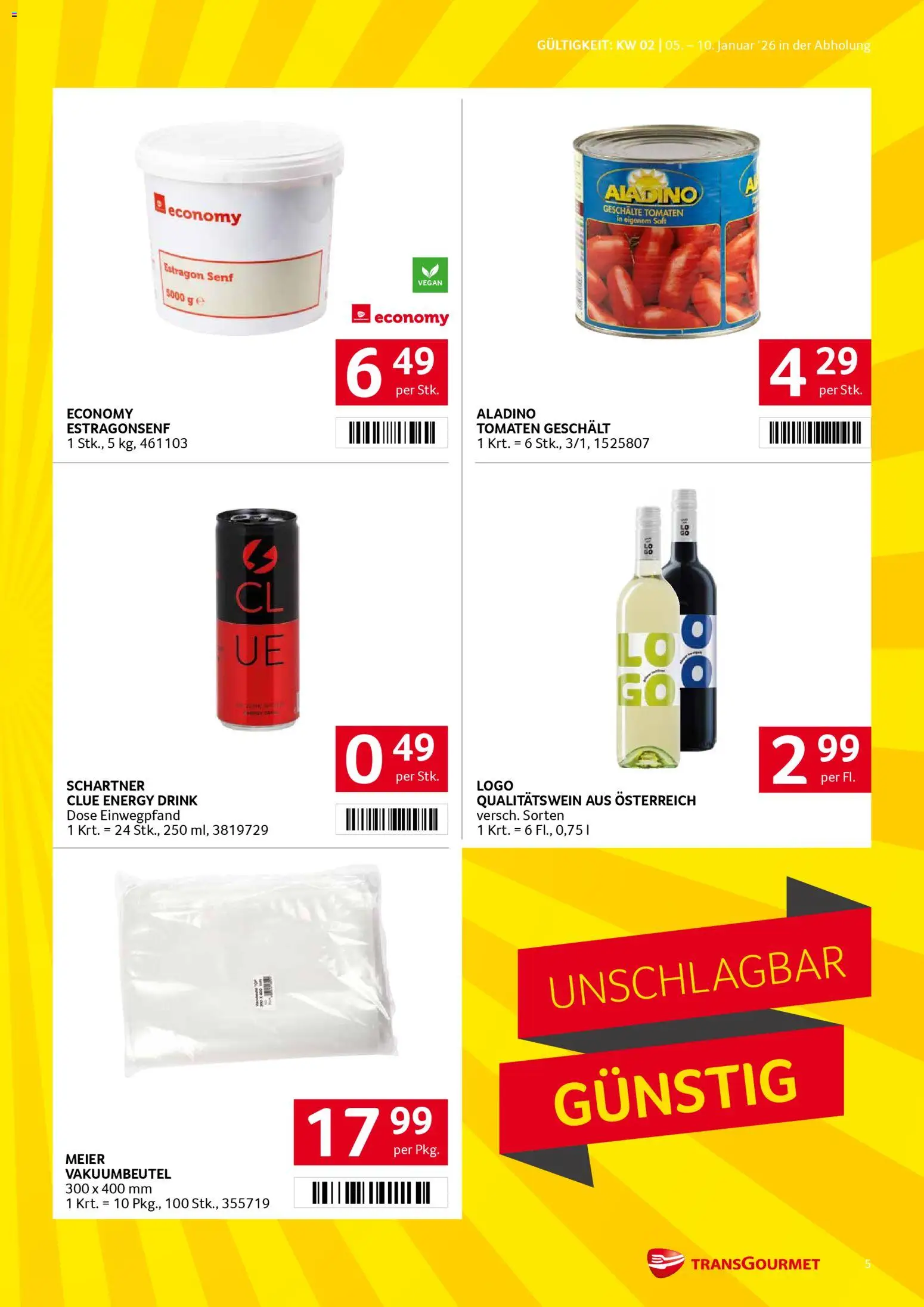Transgourmet Flugblatt gültig ab 05.01.2026 | Seite: 5 | Produkte: Tomaten