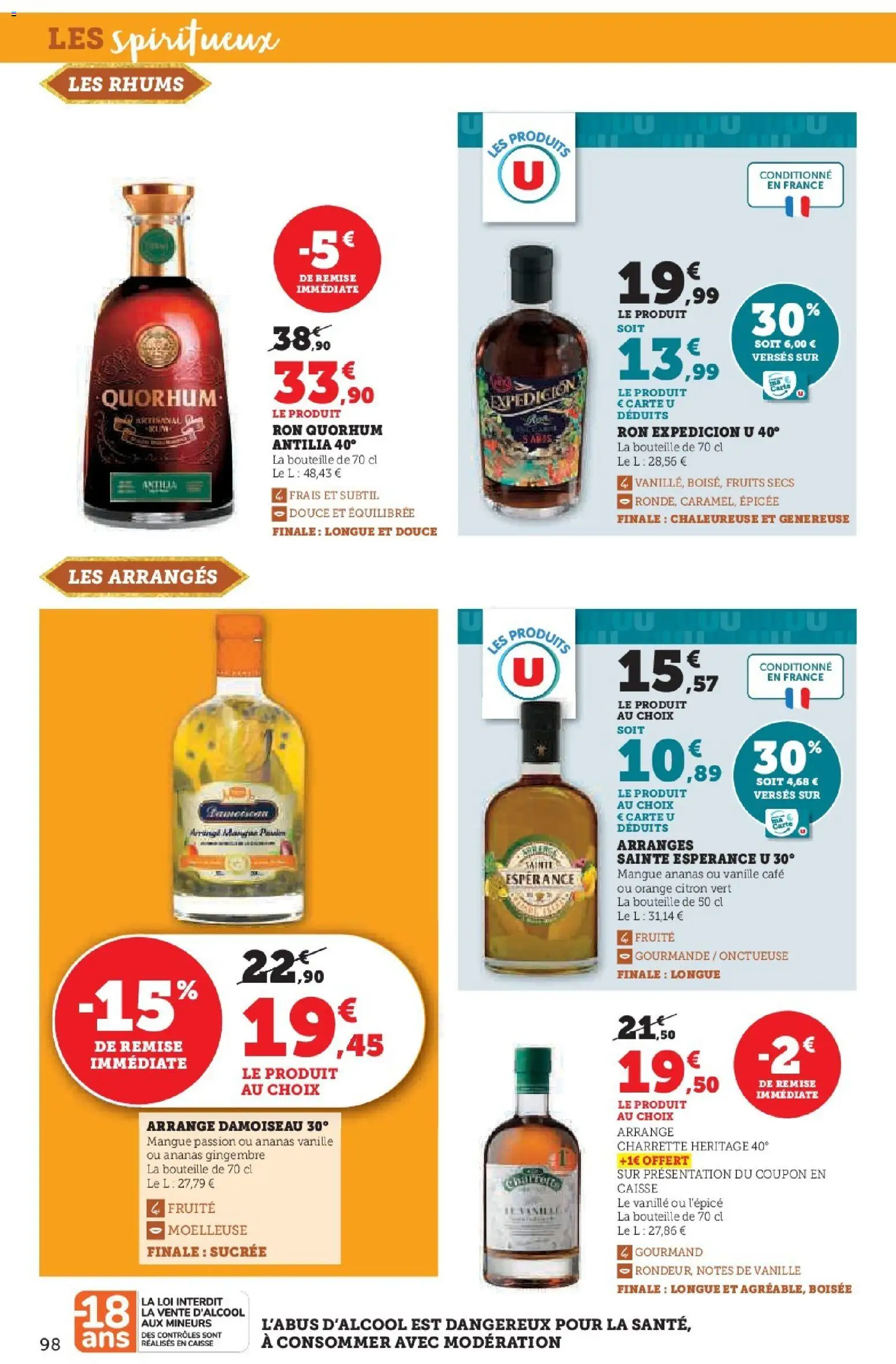 {H1} | Page: 98 | Produits: Citron, Mangue, Café, Ananas