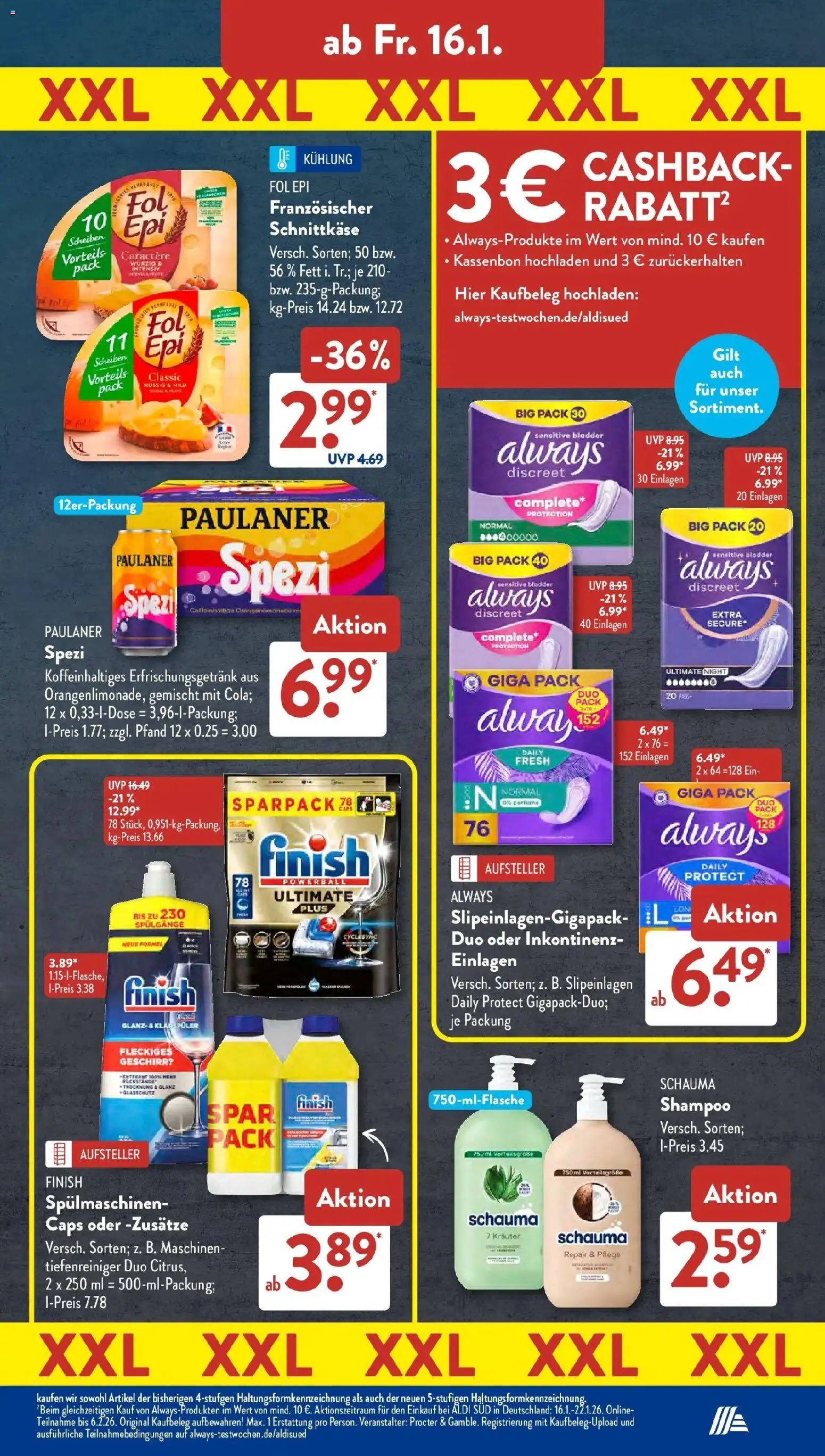 Aldi Süd - Aldi Süd: Wochenangebote – gültig ab 11.01.2026 | Seite: 25 | Produkte: Finish, Shampoo, Klarspüler, Paulaner