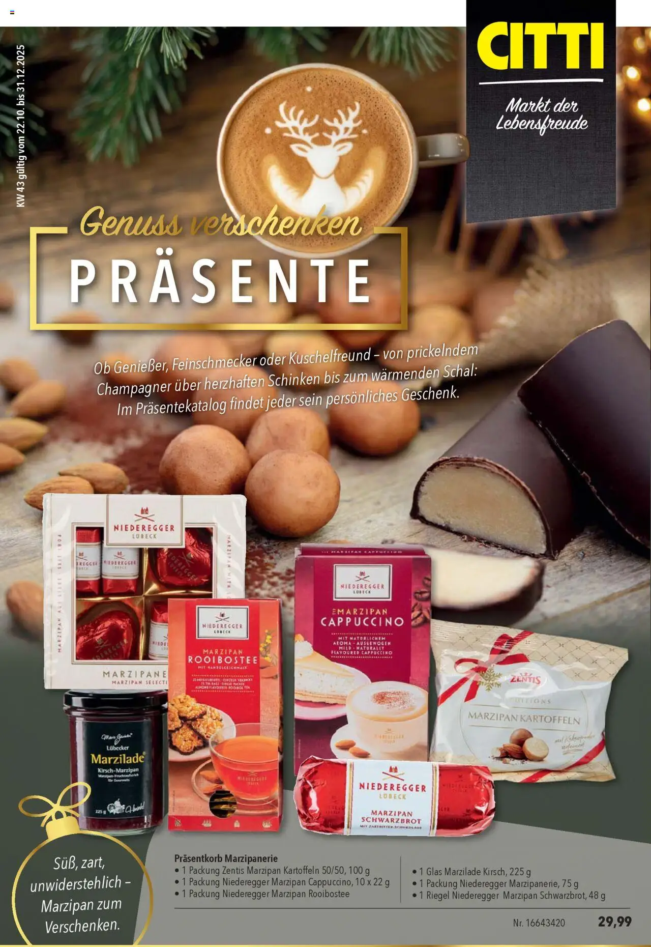 CITTI Markt  Präsente – gültig ab 22.10.2025 | Seite: 1 | Produkte: Kartoffeln, Schinken, Schal