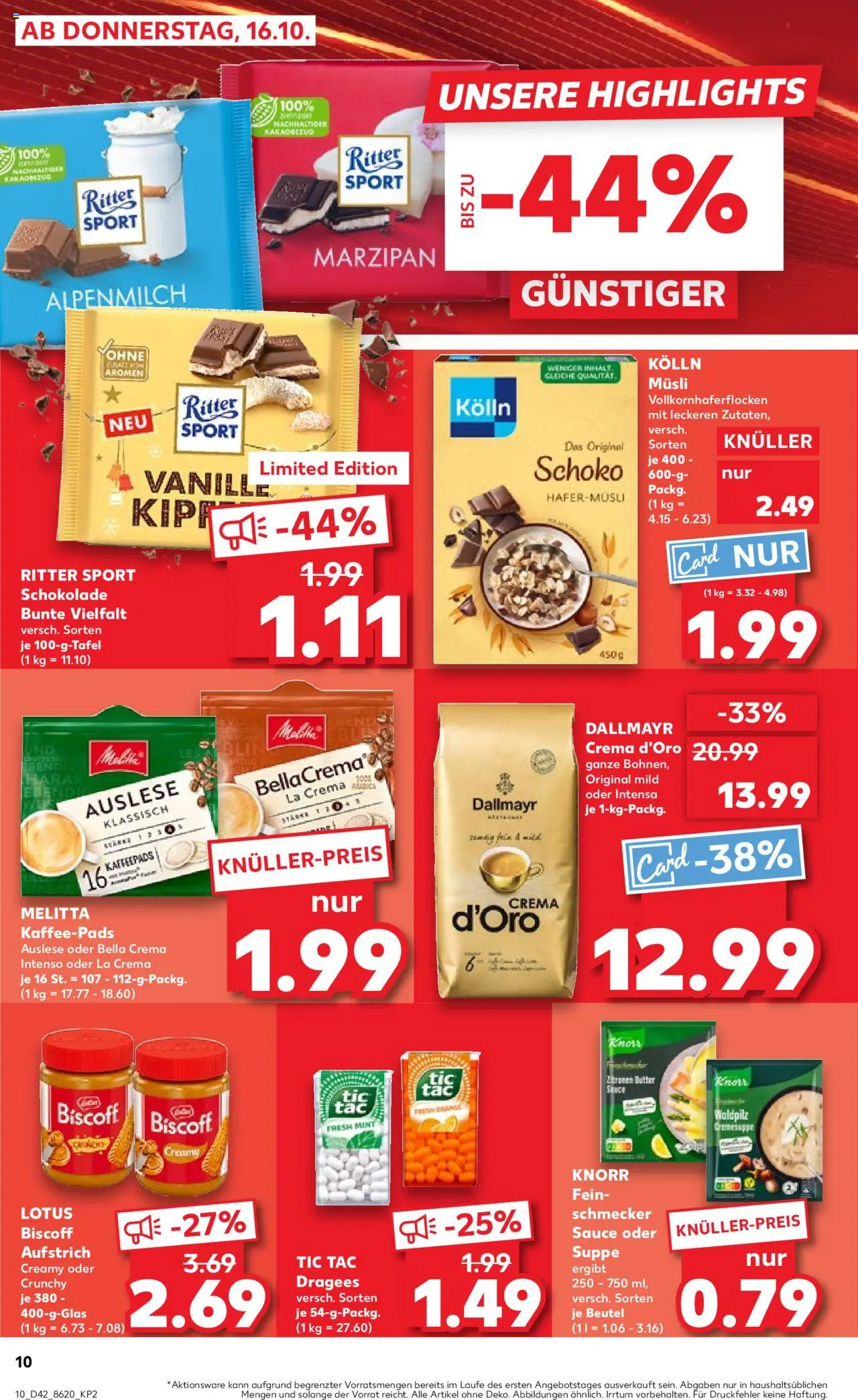 Kaufland prospekt Bremen	 – gültig ab 16.10.2025 | Seite: 10 | Produkte: Musli, Kolln, Schokolade, Ritter sport