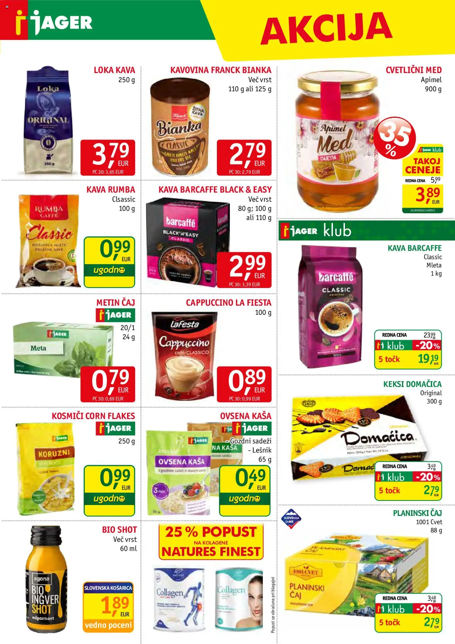 Novi Jager katalog ponudbe – veljaven od 12.11.2025 | Stran: 11 | Izdelki: Keksi, Tijera de poda, Caj, Kosmici