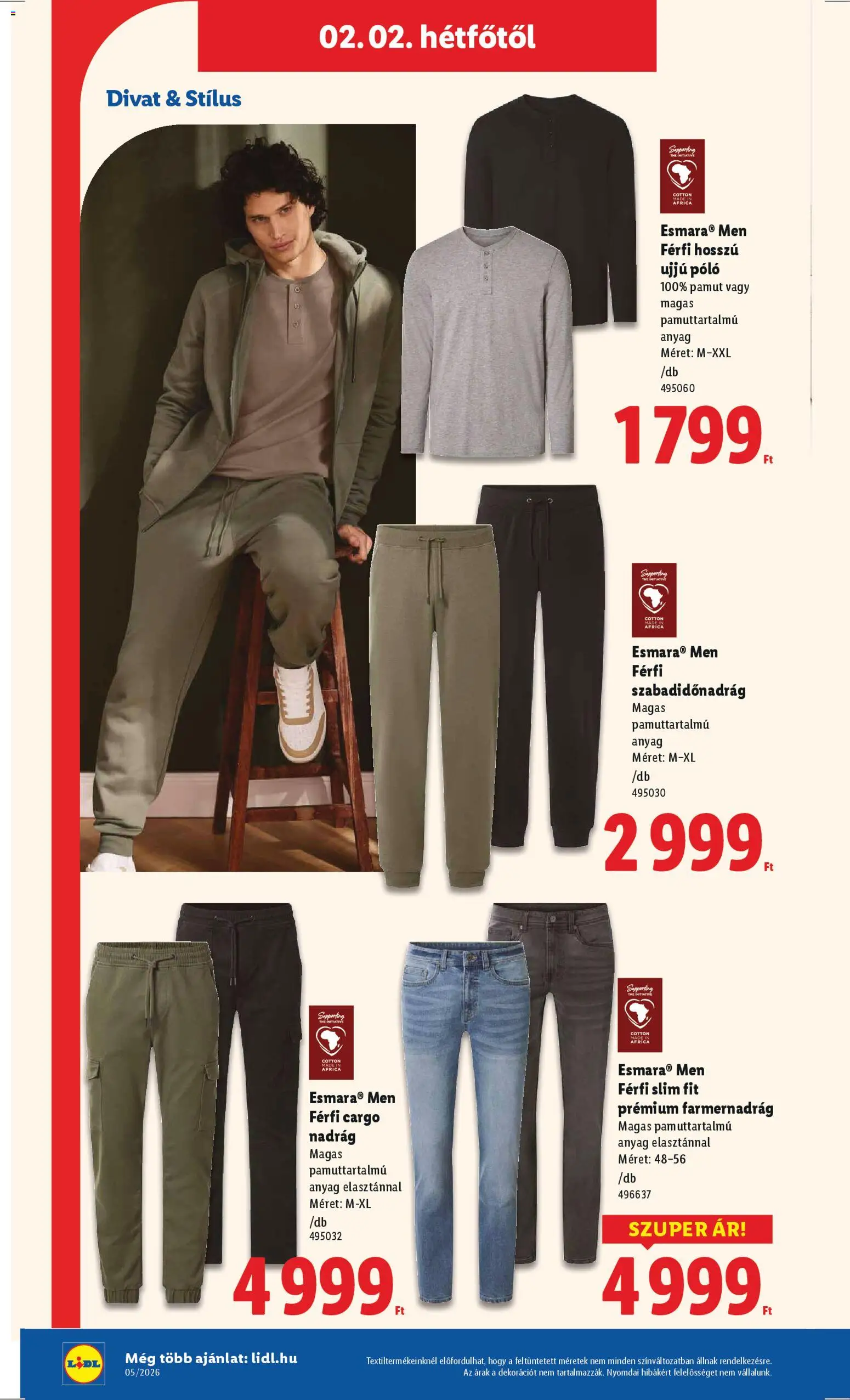 Lidl akciós ujság - amely érvényes a következő dátumtól: 29.01.2026 | Oldal: 14 | Termékek: Farmernadrág, Nadrág