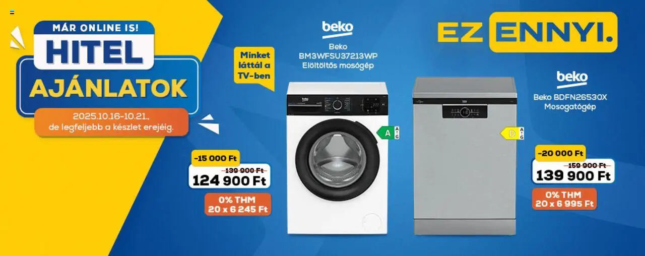 Euronics akciós ujság - amely érvényes a következő dátumtól: 16.10.2025 | Oldal: 5 | Termékek: Mosógép, Mosogatógép, Elöltöltős mosógép