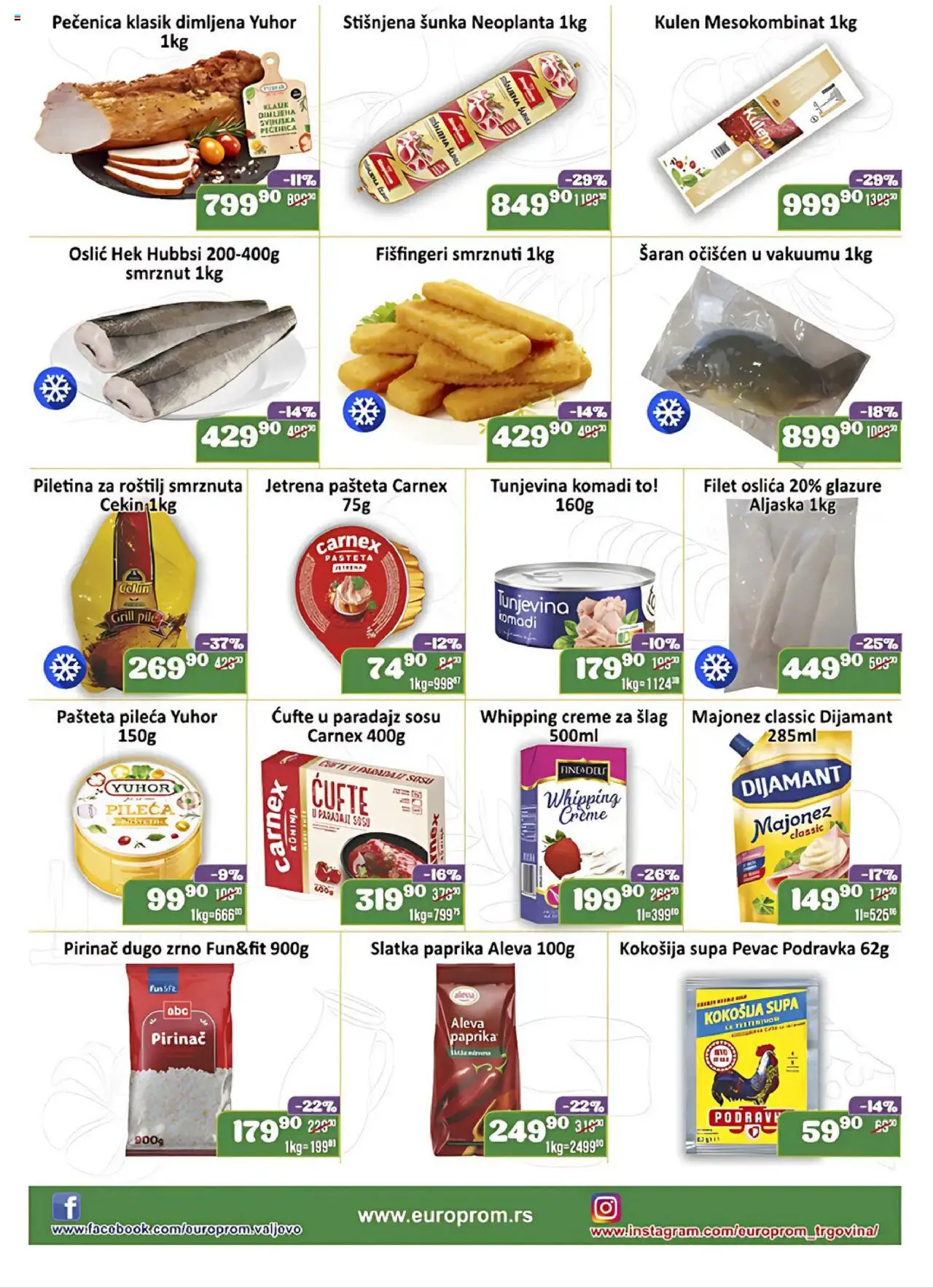 Europrom katalog - važi od 22.08.2025 | Strana: 2 | Proizvode: Majonez, Kulen, Oslić, Pečenica