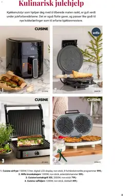 Forhåndsvisning av Europris Julekatalog 2025 gyldig fra 04.11.2025 | Side: 33 | Produkter: Vaffeljern, Krumkakejern, Airfryer