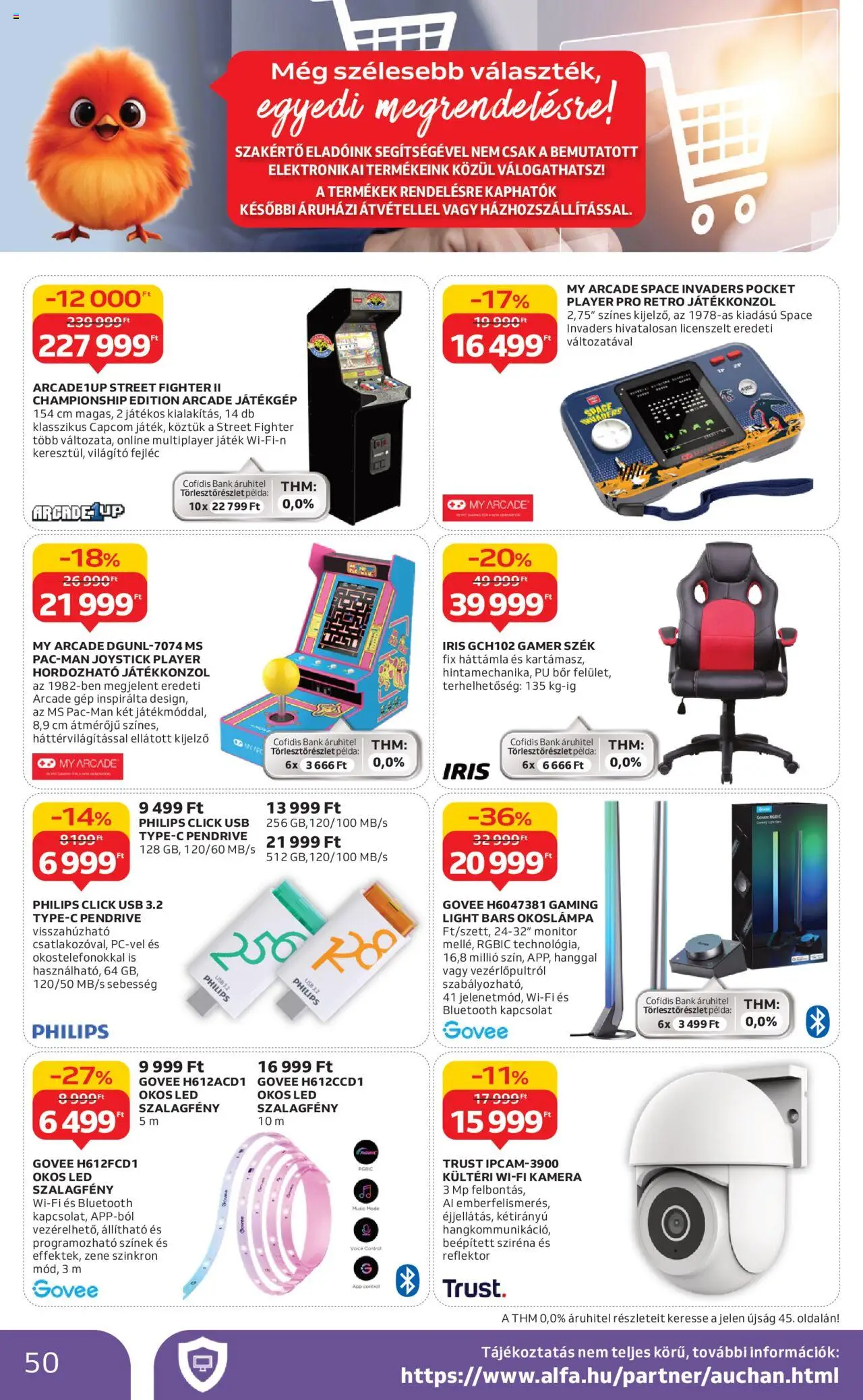 Auchan akciós ujság - amely érvényes a következő dátumtól: 24.10.2025 | Oldal: 50 | Termékek: Kamera, USB, Szék, Bor