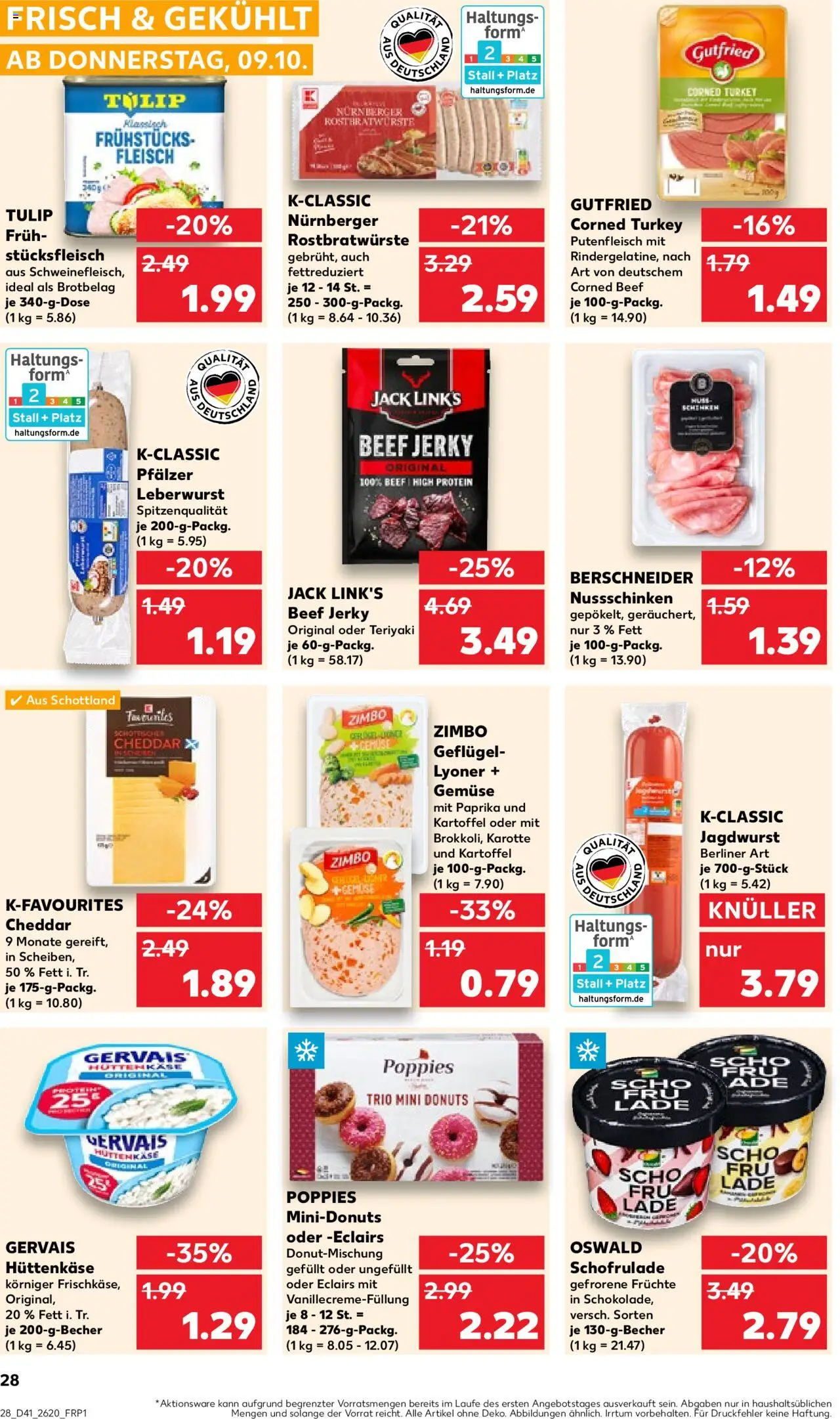 Kaufland prospekt Zeitz	 – gültig ab 09.10.2025 | Seite: 28 | Produkte: Gemüse, Karotte, Fleisch, Hüttenkäse