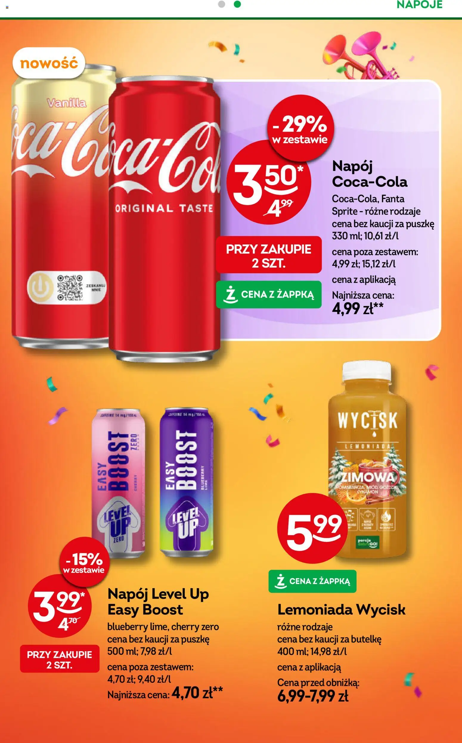 Żabka Gazetka od 30.12.2025 | Strona: 19 | Produkty: Cynamon, Napoje, Sprite
