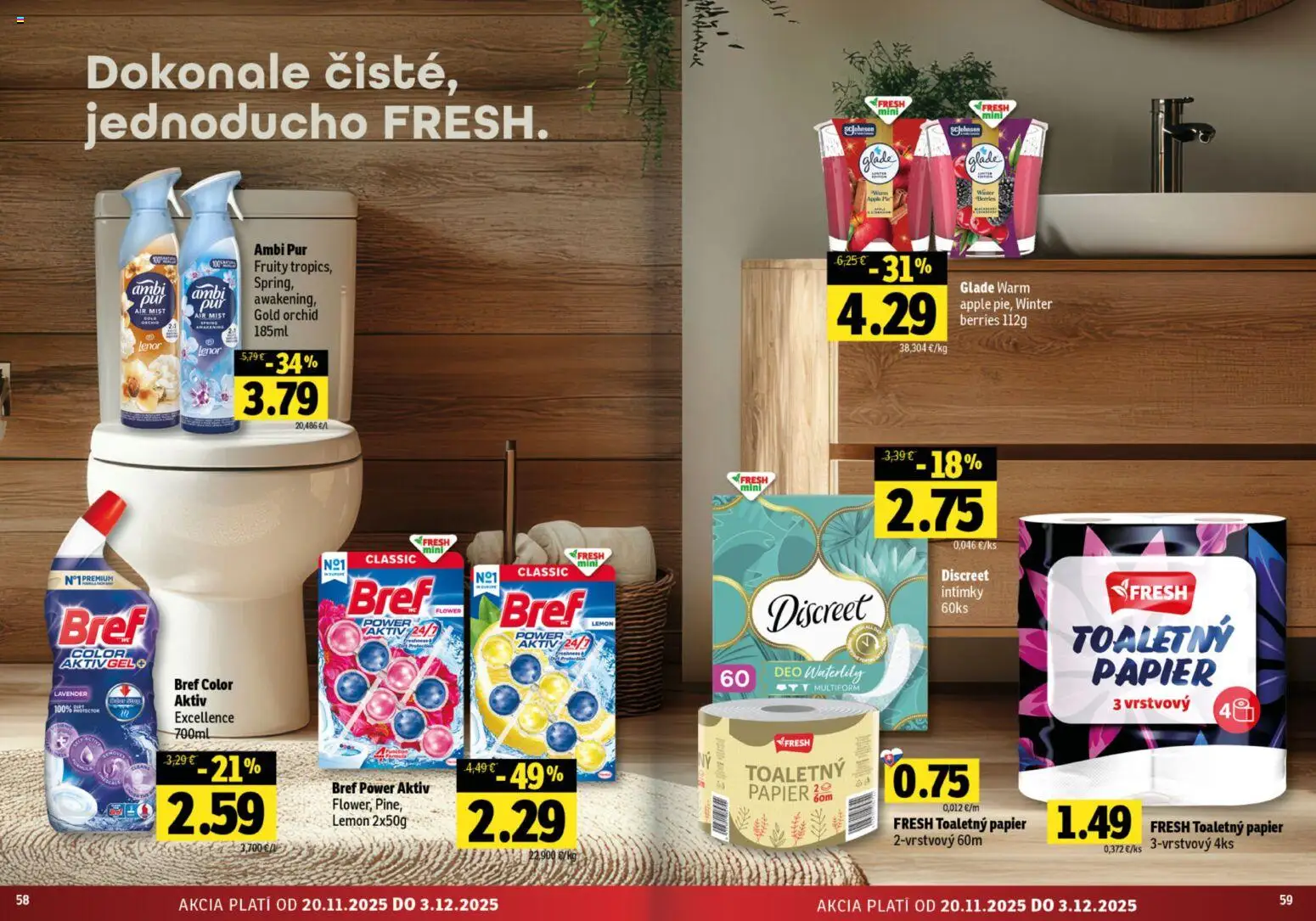 Nové Fresh akcie – leták je platný od 20.11.2025 | Strana: 30 | Produkty: Apple, Toaletný papier, Lenor