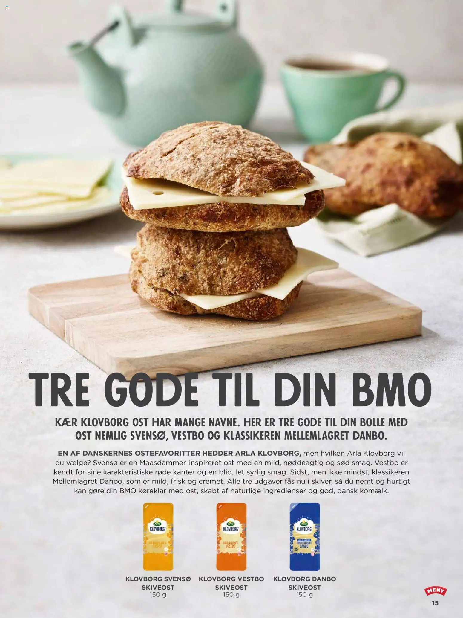 Meny tilbudsavis – gyldig fra 01.02.2026 | Side: 15 | Produkter: Ost, Skiveost, Søm