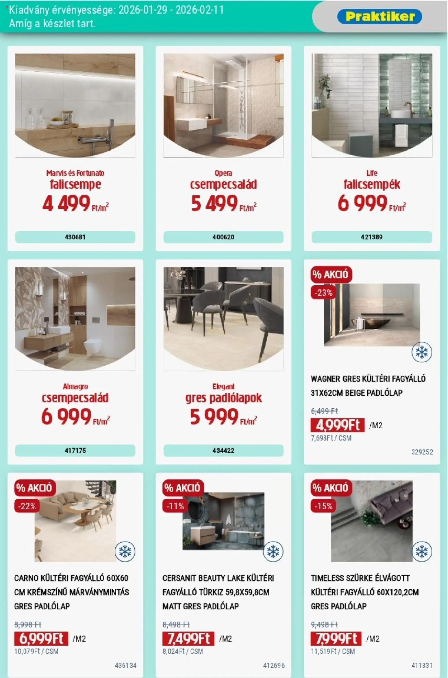 Praktiker akciós ujság - amely érvényes a következő dátumtól: 29.01.2026 | Oldal: 17 | Termékek: Padlólap, Gres, Falicsempe