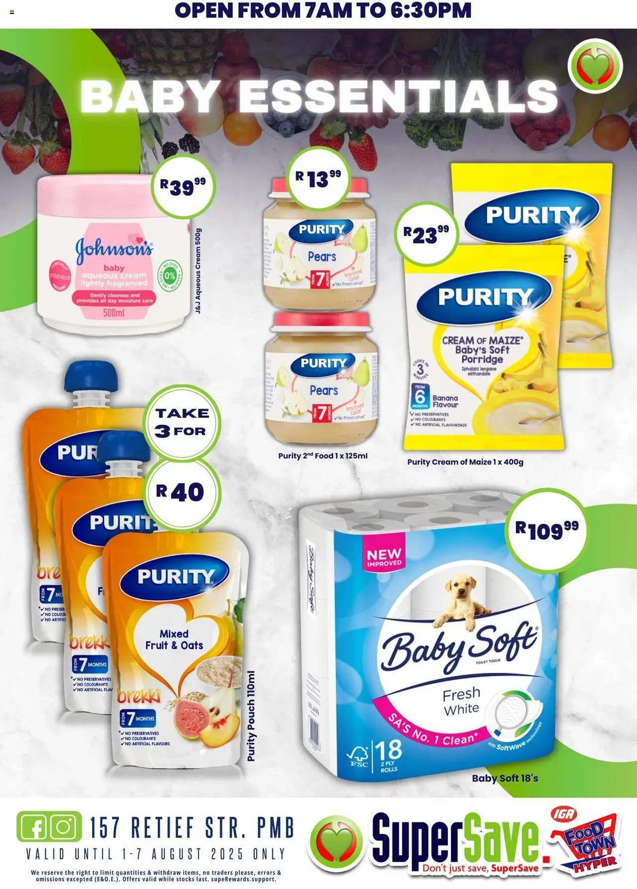 Super Save Specials │ valid from 08.08.2025 | Page: 13 | Products: Pears, Oats, Cream, Fruit