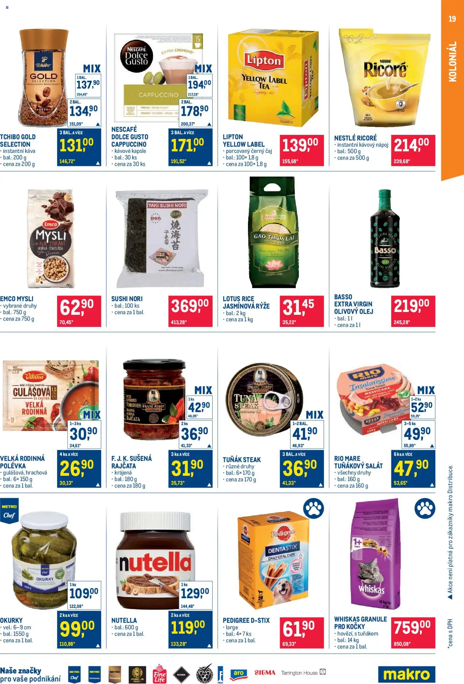Makro leták - Pro milovníky jídla od 14.01.2026 | Strana: 19 | Produkty: Olej, Káva, Whiskas, Tuňák steak