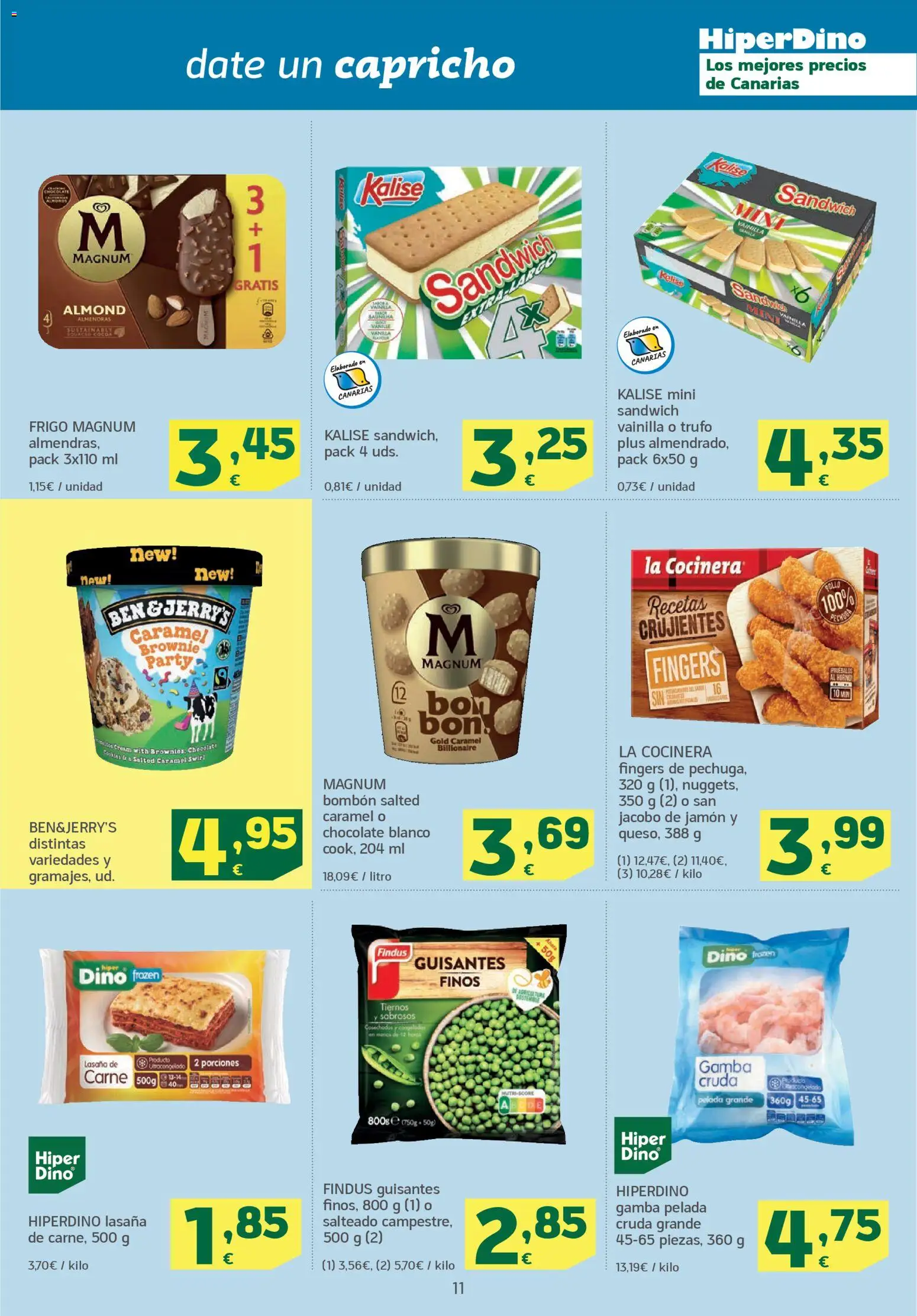 HiperDino folleto │ válido desde el 11.11.2025 | Página: 11 | Productos: Chocolate, Jamón, Lasaña, Gamba