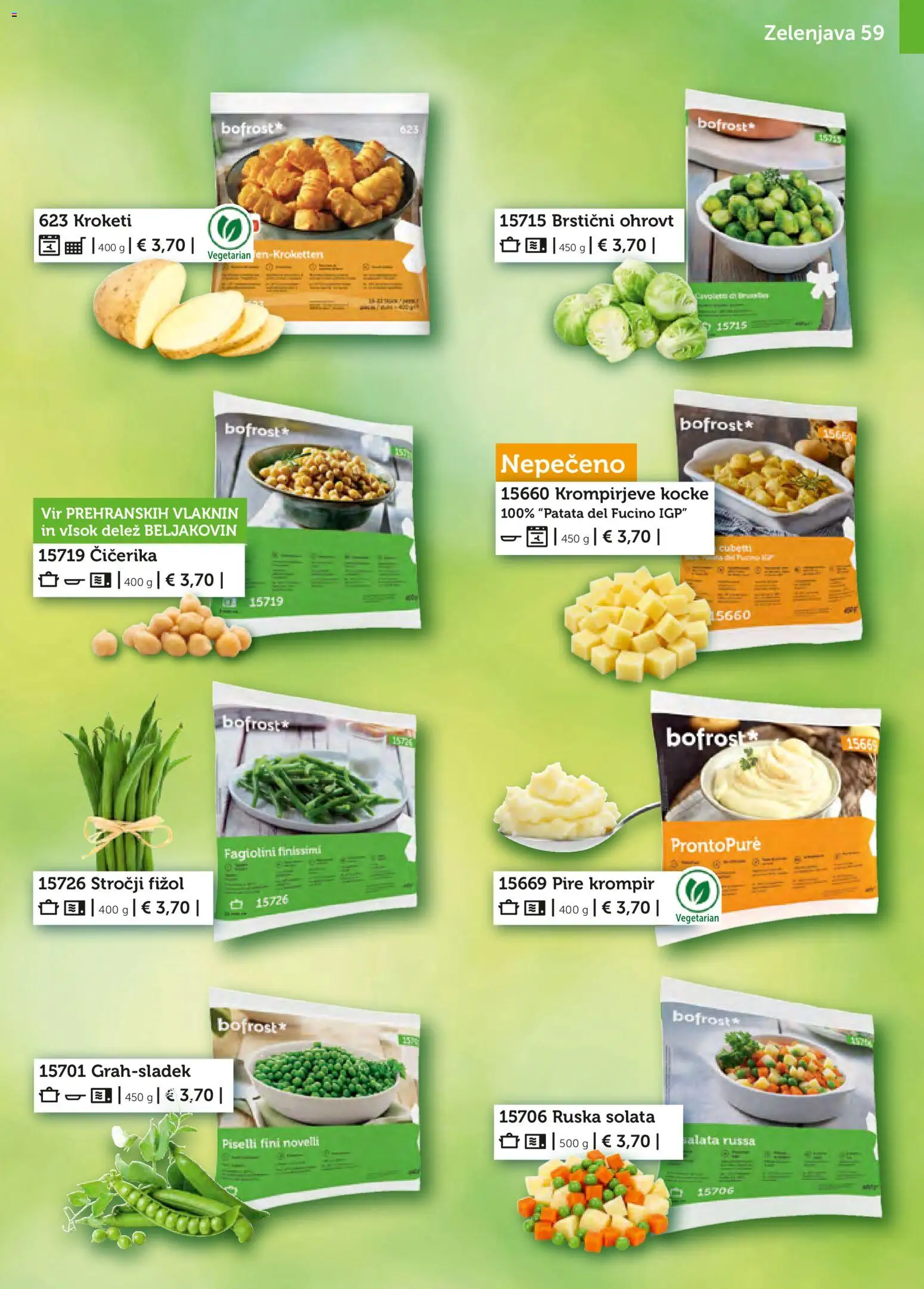 Novi Bofrost katalog ponudbe – veljaven od 01.11.2025 | Stran: 59 | Izdelki: Solata, Krompir, Zelenjava