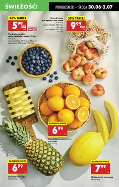 Biedronka gazetka od 30.06.2025 | Strona: 23 | Produkty: Melon, Pomarańcze, Ananas, Brzoskwinie