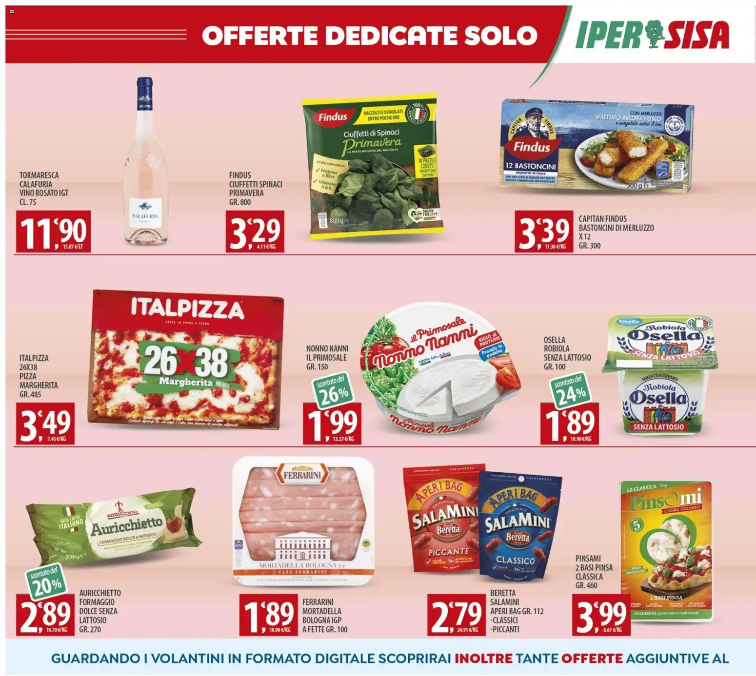 Volantino SISA del 14.11.2025 | Pagina: 12 | Prodotti: Pizza, Merluzzo, Latte, Padella